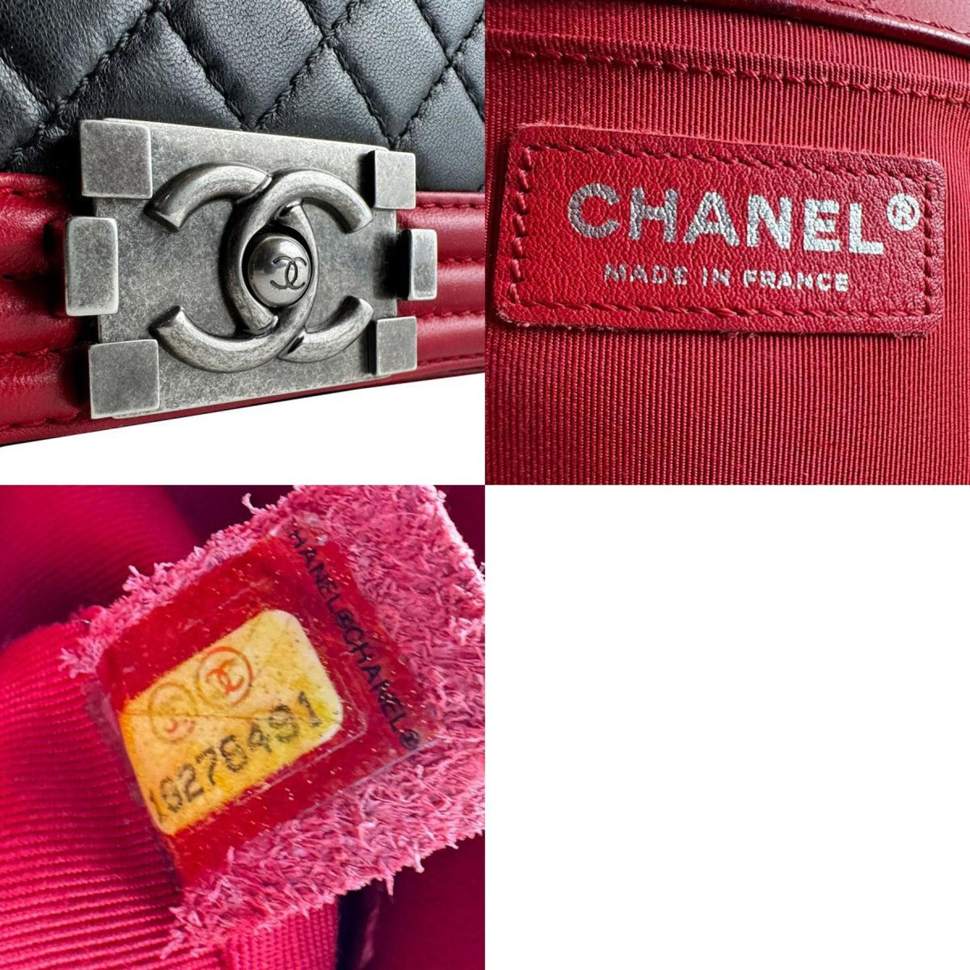 Chanel CHANEL Boy Chanel Shoulder Bag, Leather, Red and Black, Women's, z8671 Size ONE SIZE - 5 Thumbnail