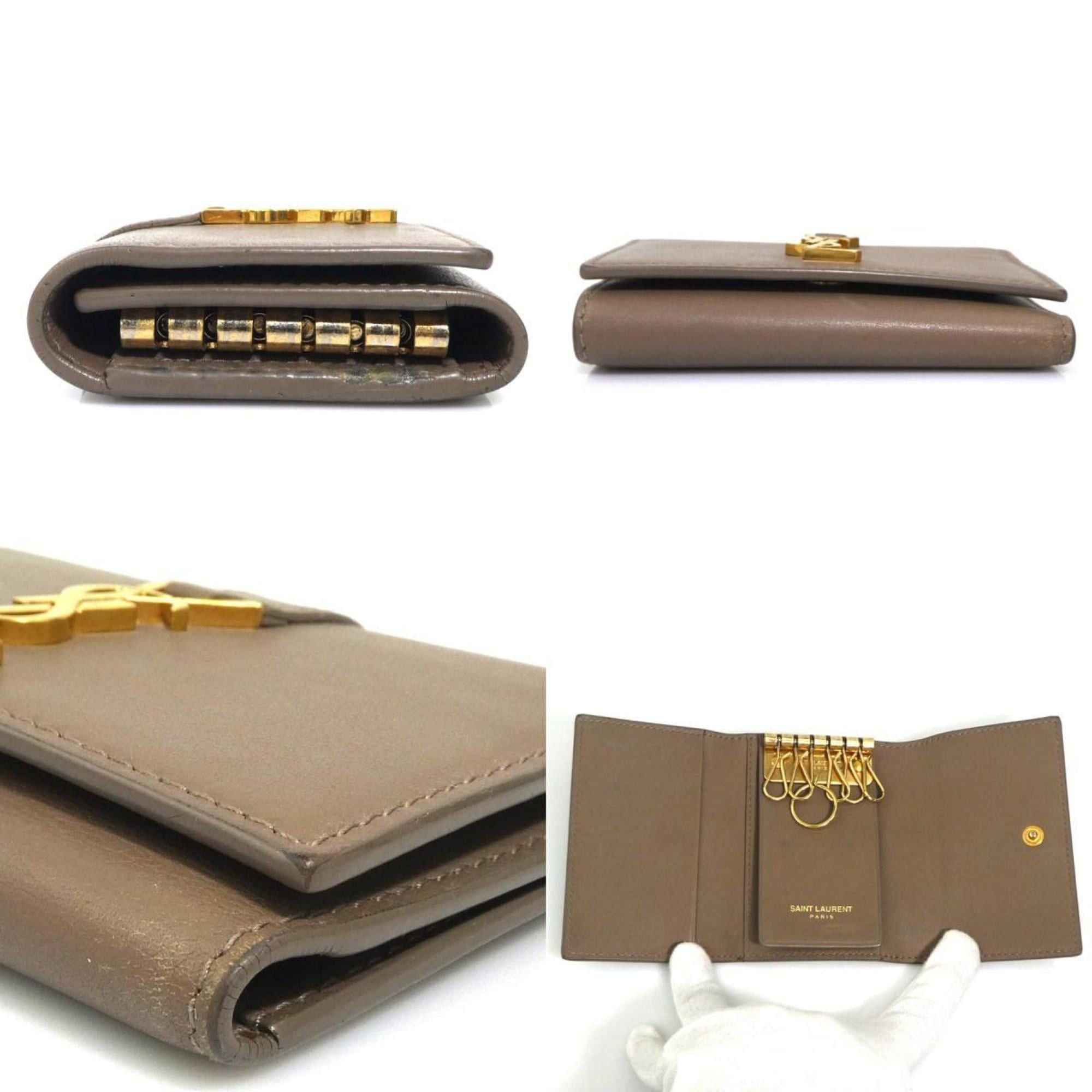 Saint Laurent Paris Saint Laurent key case in brown and gold leather, women's, 613334 h31940 Size ONE SIZE - 3 Thumbnail