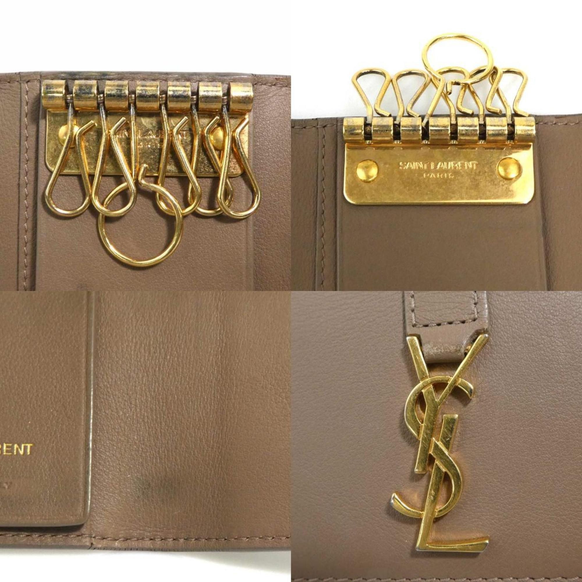 Saint Laurent Paris Saint Laurent key case in brown and gold leather, women's, 613334 h31940 Size ONE SIZE - 4 Thumbnail