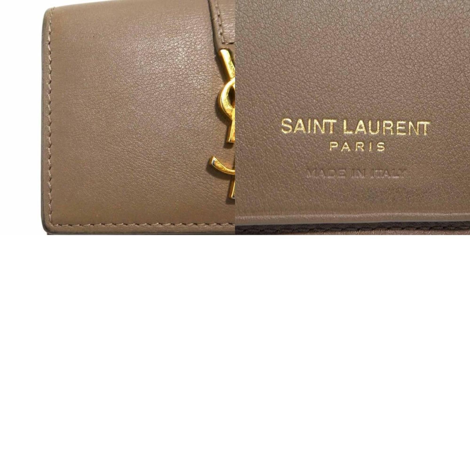 Saint Laurent Paris Saint Laurent key case in brown and gold leather, women's, 613334 h31940 Size ONE SIZE - 5 Thumbnail