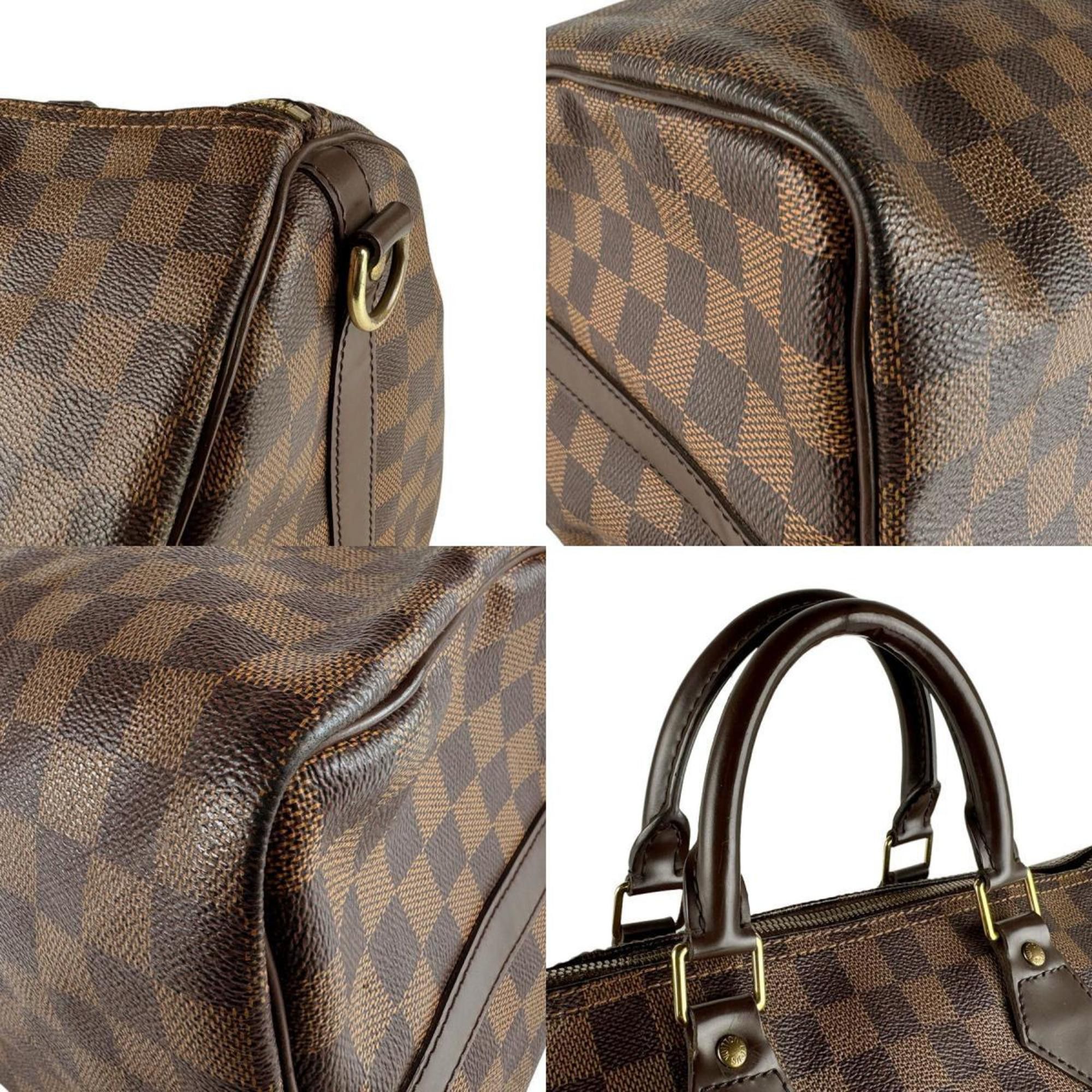 Louis Vuitton Louis Vuitton Damier Speedy Bandouliere 35 Handbag in Ebene Canvas, Unisex, N41366 z8662 Size ONE SIZE - 4 Thumbnail