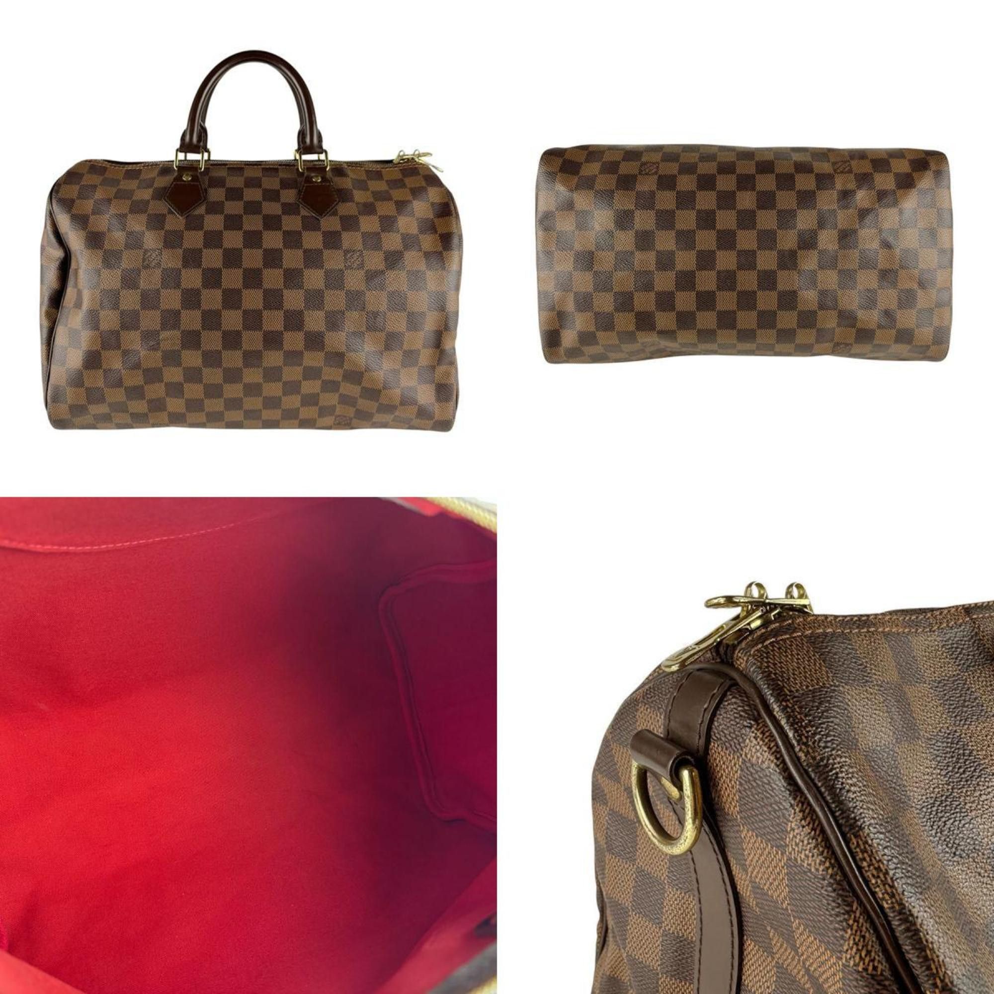Louis Vuitton Louis Vuitton Damier Speedy Bandouliere 35 Handbag in Ebene Canvas, Unisex, N41366 z8662 Size ONE SIZE - 3 Thumbnail