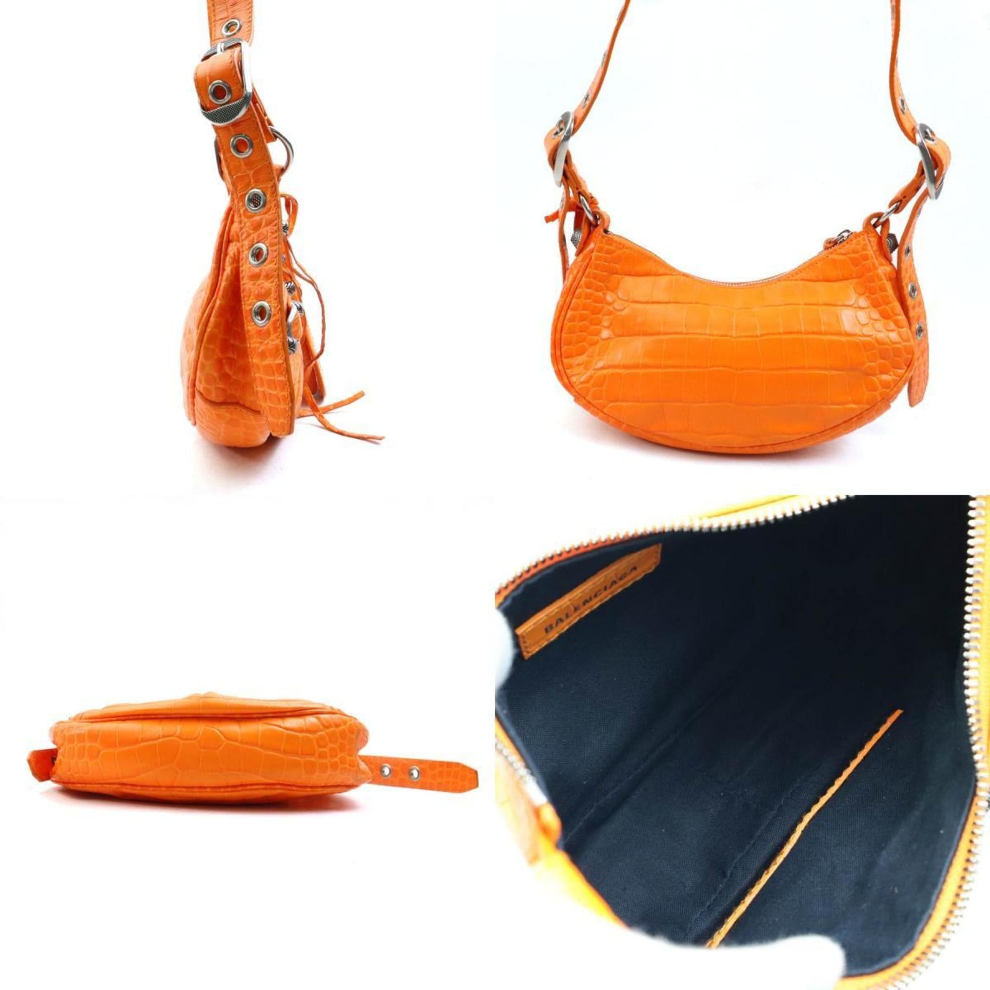 Balenciaga Balenciaga Le Cagoule XS Shoulder Bag in Embossed Leather, Orange, Women's, 90231k Size ONE SIZE - 2 Thumbnail
