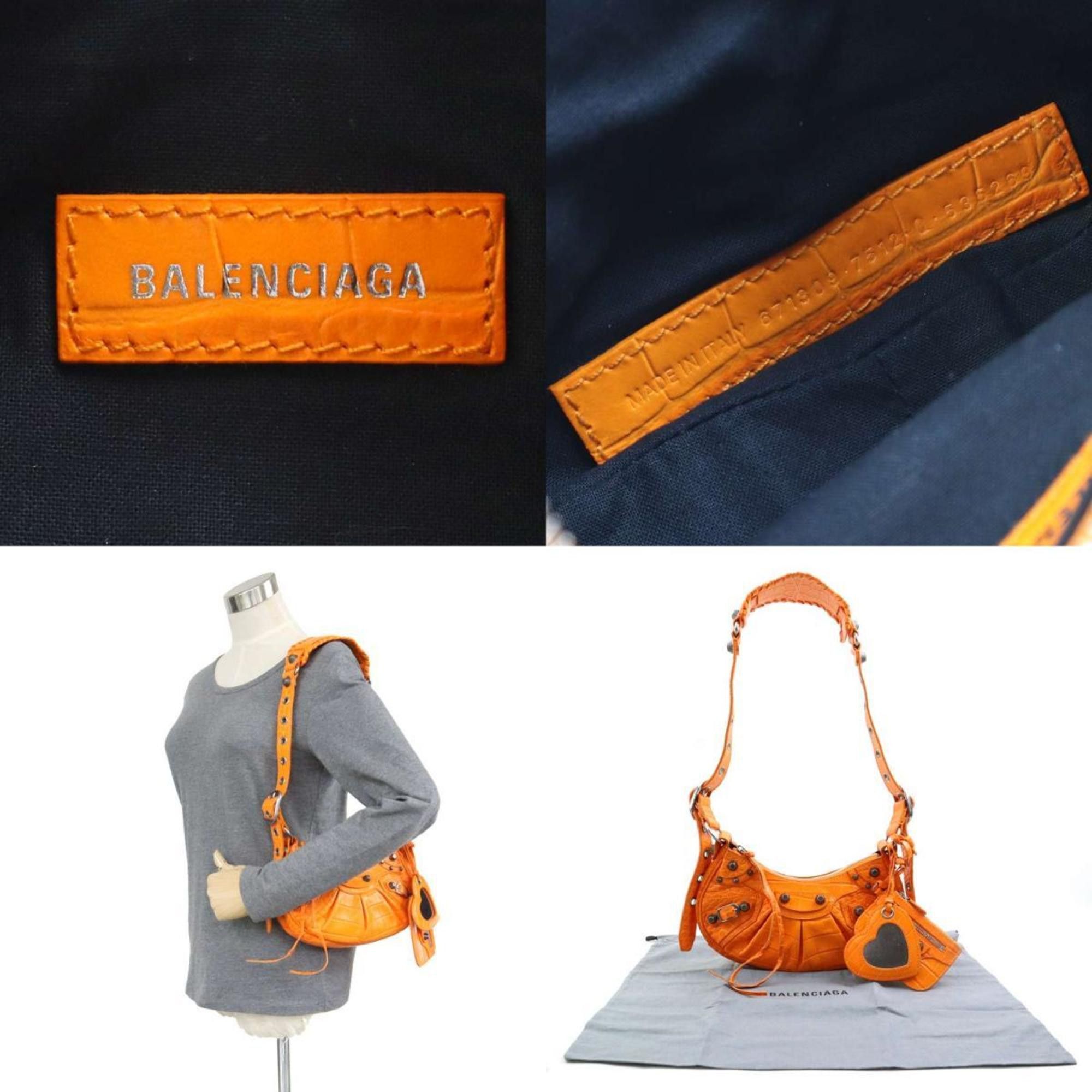 Balenciaga Balenciaga Le Cagoule XS Shoulder Bag in Embossed Leather, Orange, Women's, 90231k Size ONE SIZE - 5 Thumbnail