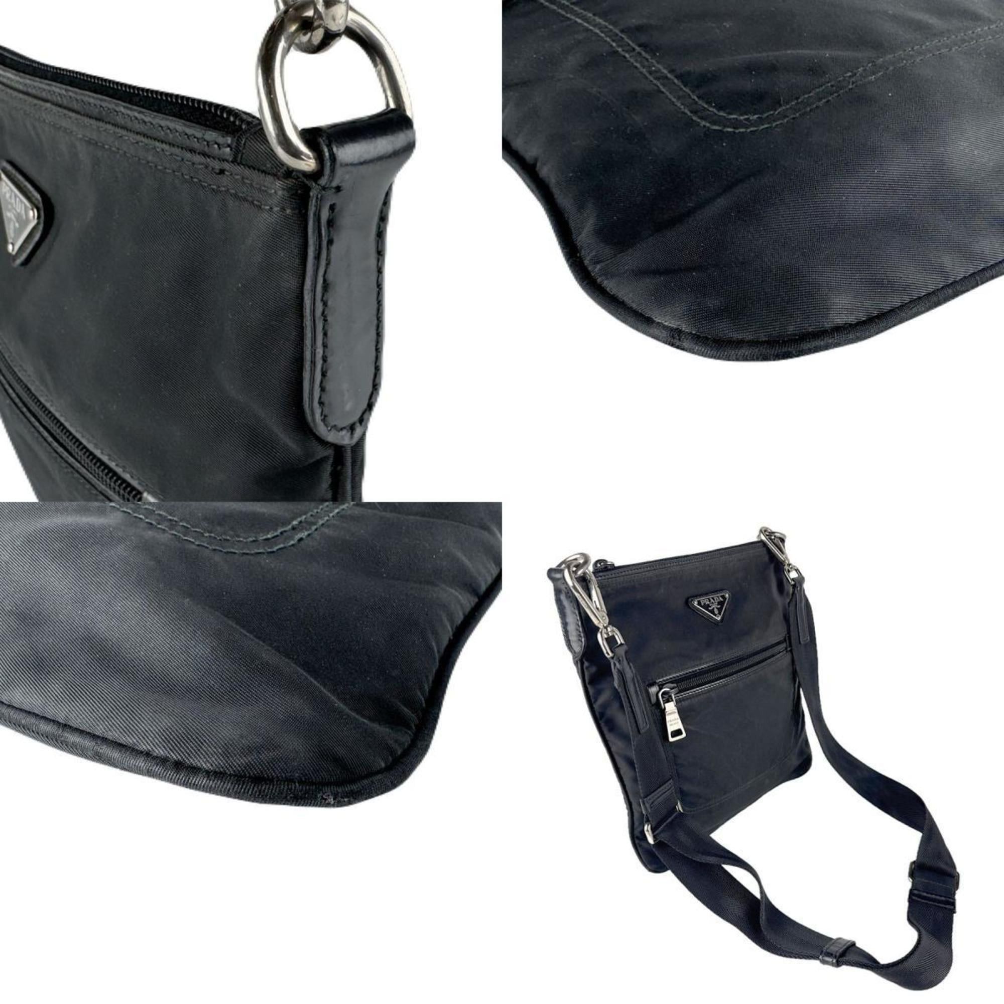 Prada Prada Shoulder Bag Nylon Black Silver Unisex z8690 Size ONE SIZE - 4 Thumbnail
