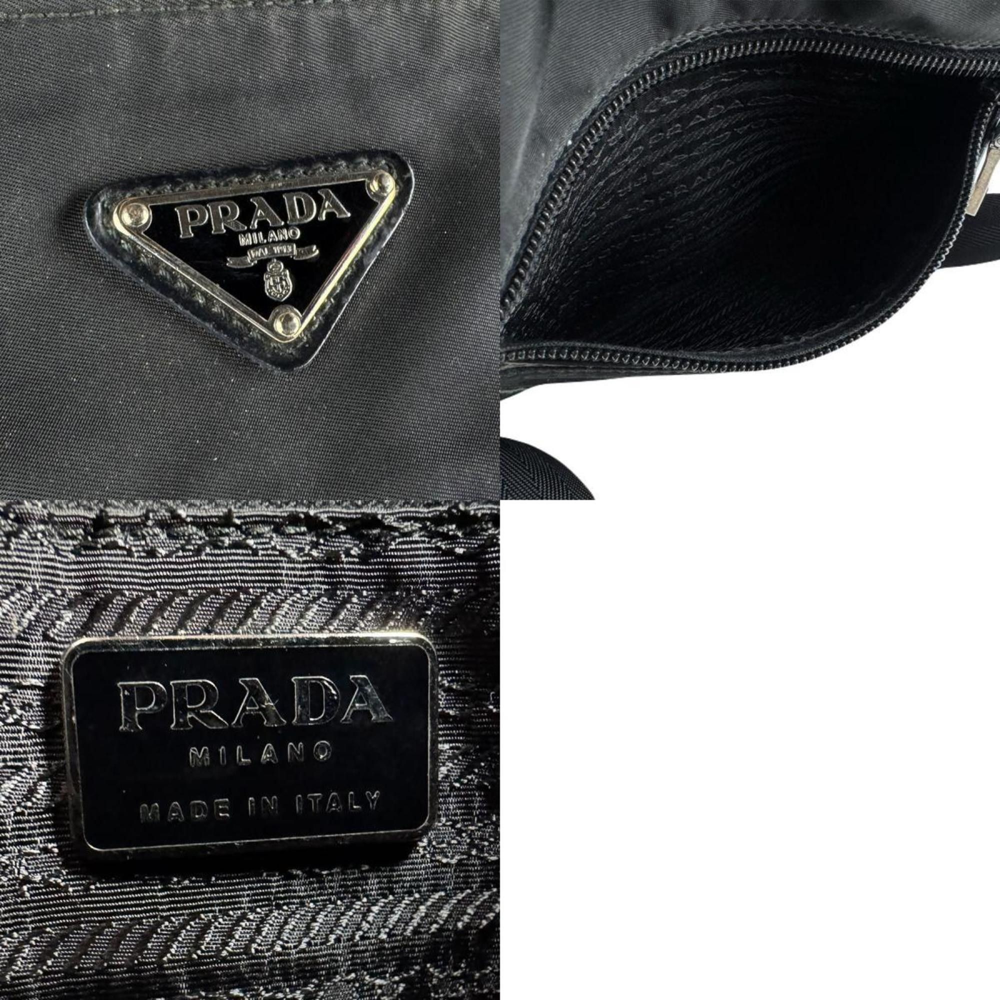 Prada Prada Shoulder Bag Nylon Black Silver Unisex z8690 Size ONE SIZE - 5 Thumbnail