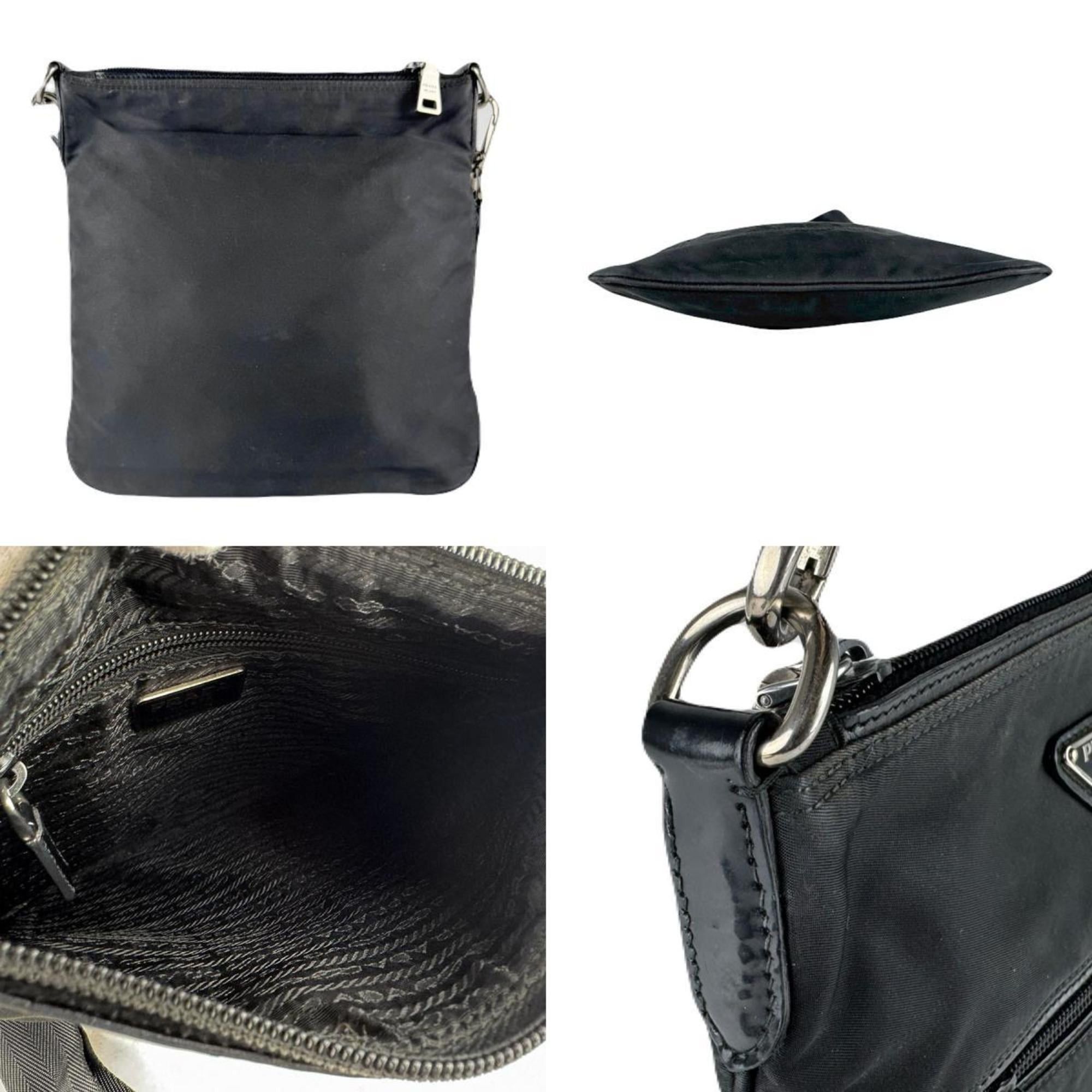 Prada Prada Shoulder Bag Nylon Black Silver Unisex z8690 Size ONE SIZE - 3 Thumbnail