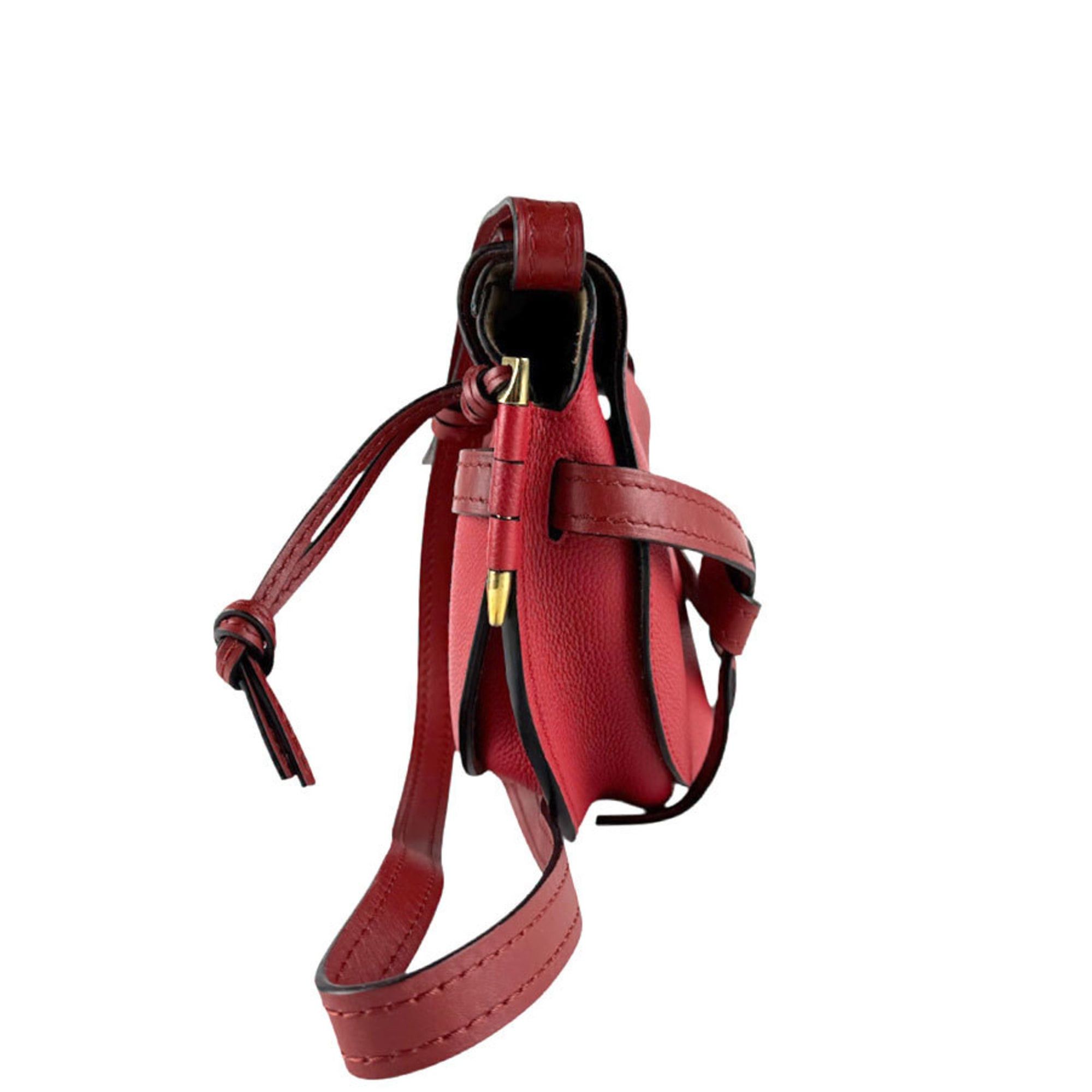 Loewe LOEWE Gate Small Leather Shoulder Bag, Red, Women's, z8668 Size ONE SIZE - 2 Thumbnail