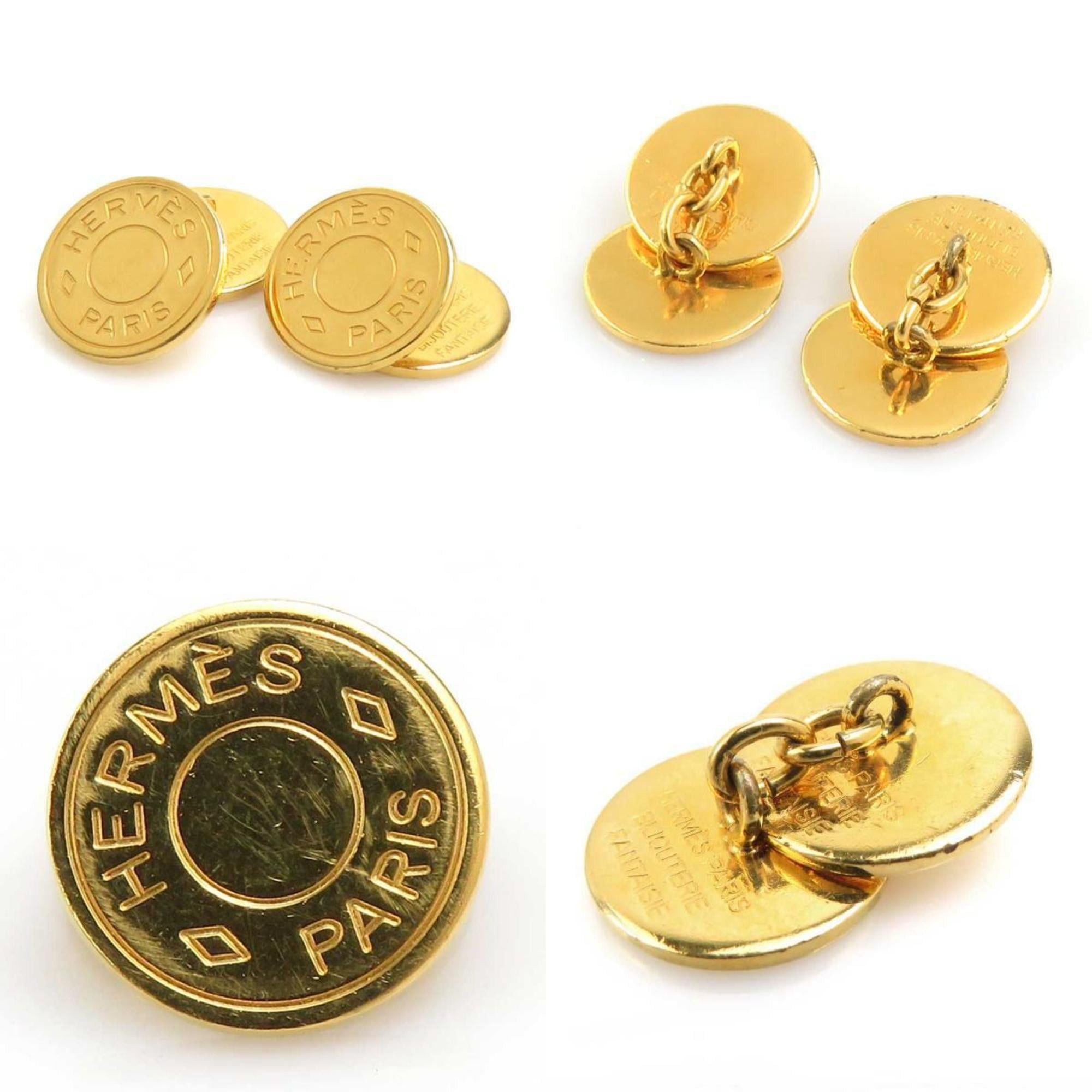 Hermes Hermes Hermès Serie Metal Gold Cufflinks for Men r10997a Size ONE SIZE - 4 Thumbnail