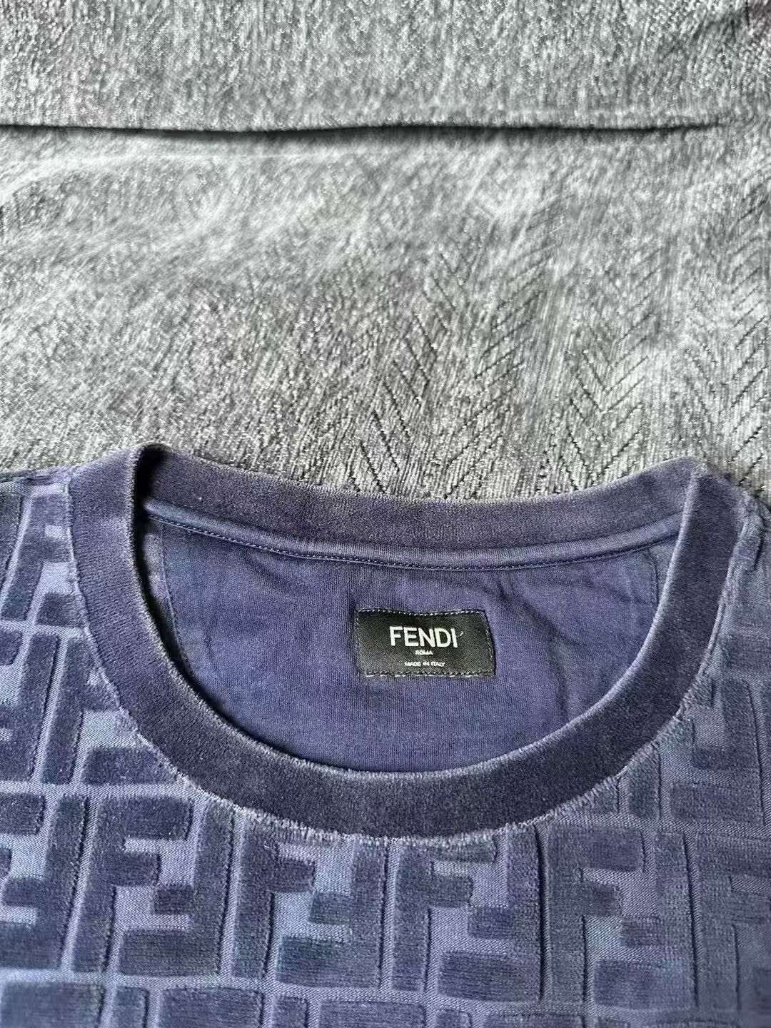 Fendi Fendi Flocked All-Over Logo Short Sleeve Size US L / EU 52-54 / 3 - 3 Thumbnail