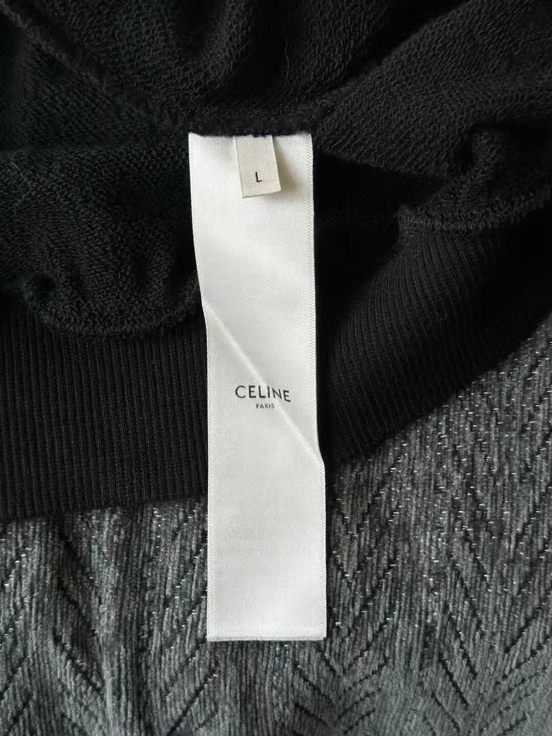 Celine Celine Black Drawstring Letter Hoodie Size US L / EU 52-54 / 3 - 3 Thumbnail