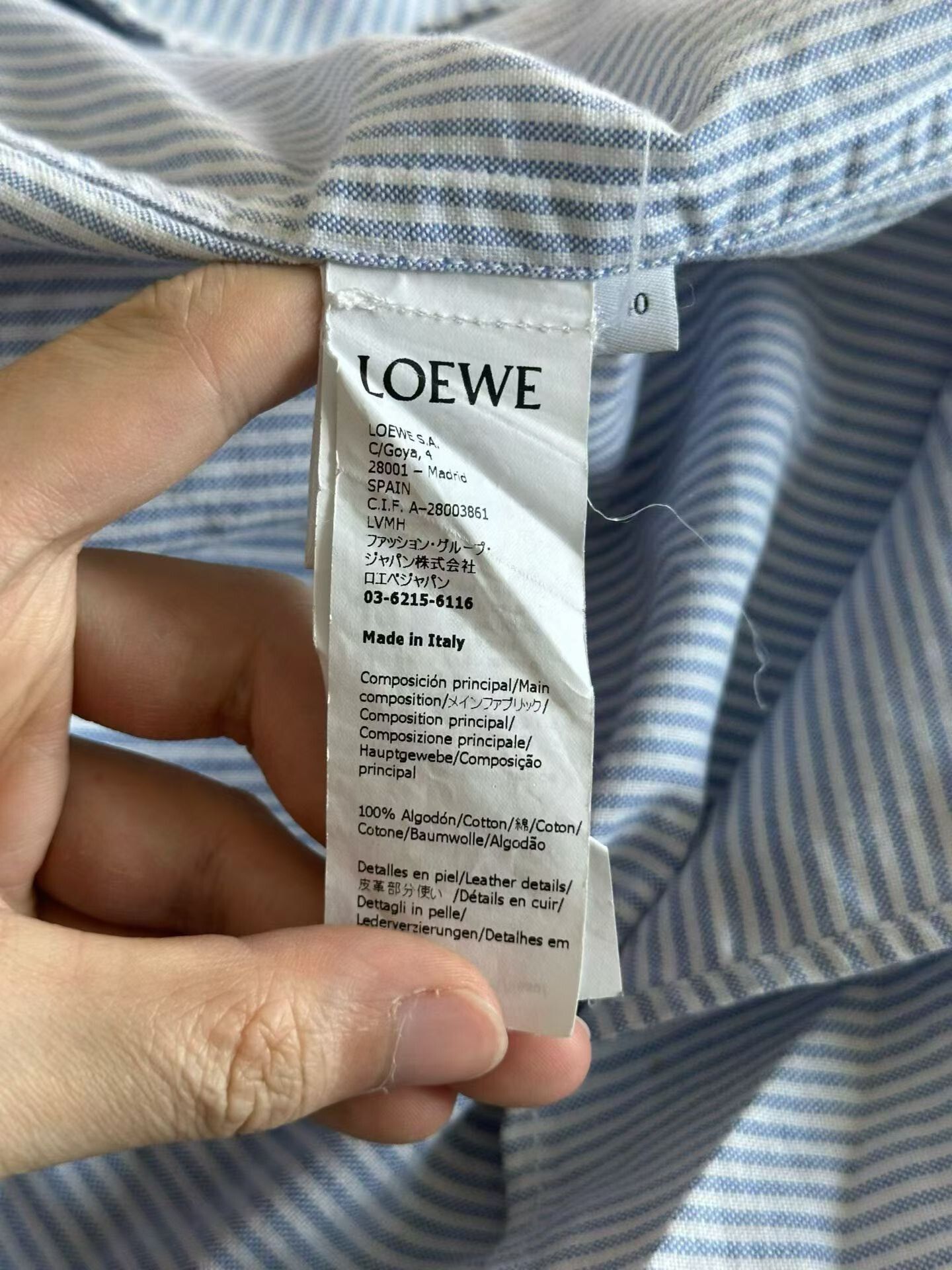 Loewe Loewe Striped Leather Label Shirt Size US XXS / EU 40 - 4 Thumbnail