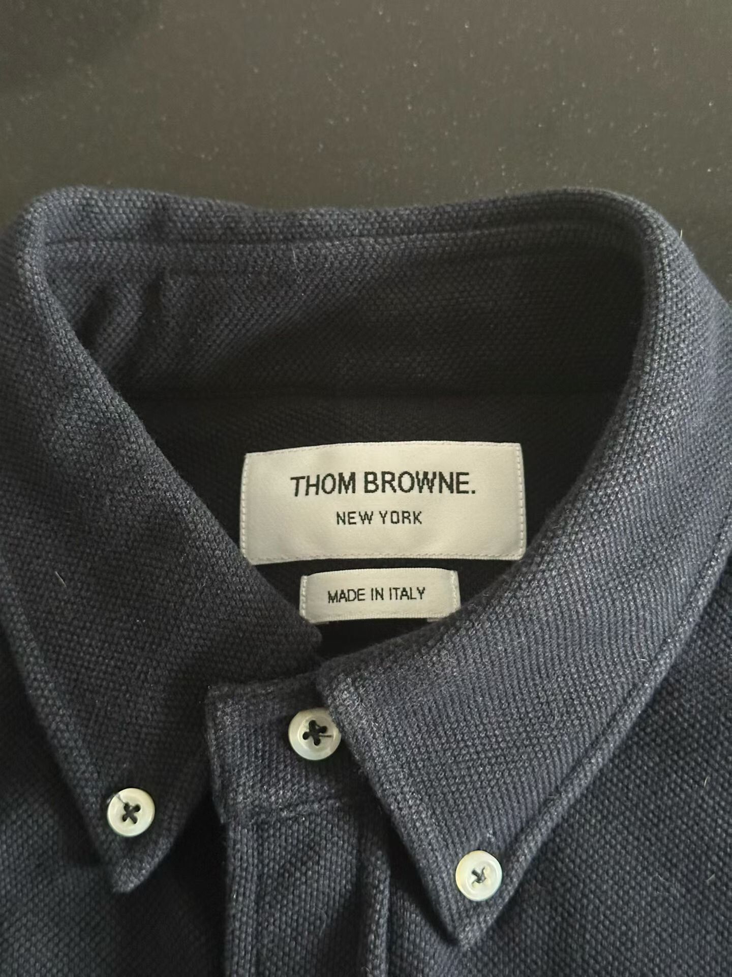Thom Browne Thom Browne Navy Double Cuff Tag Shirt Size US XL / EU 56 / 4 - 3 Thumbnail