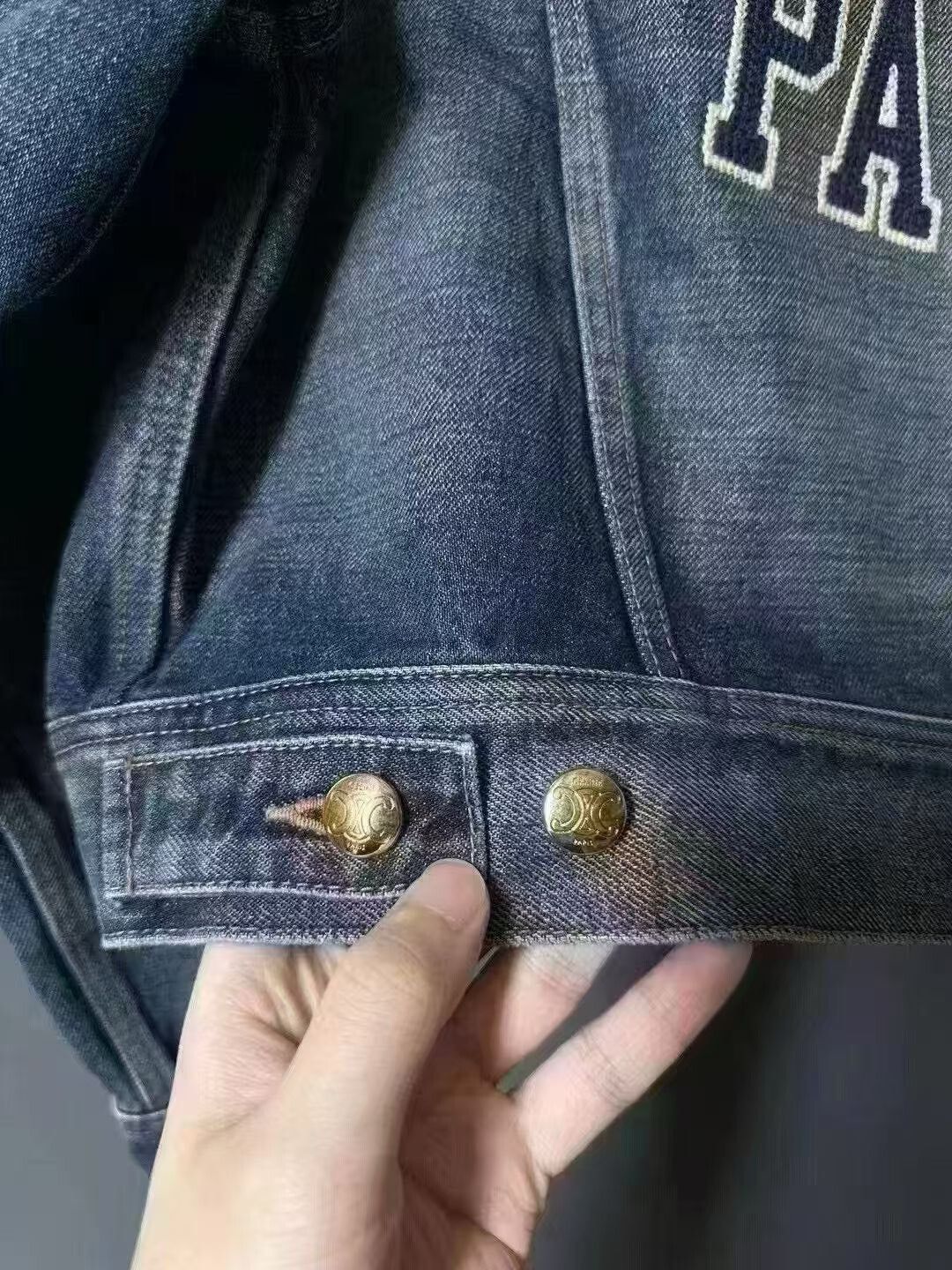 Celine Celine Back Letter Denim Jacket Size US M / EU 48-50 / 2 - 4 Thumbnail