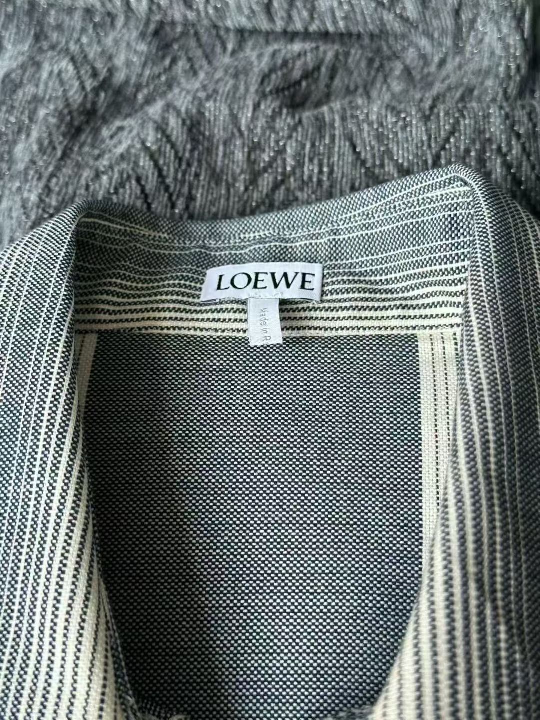 Loewe Loewe Leather Patch Striped Shirt Size US XXS / EU 40 - 2 Thumbnail