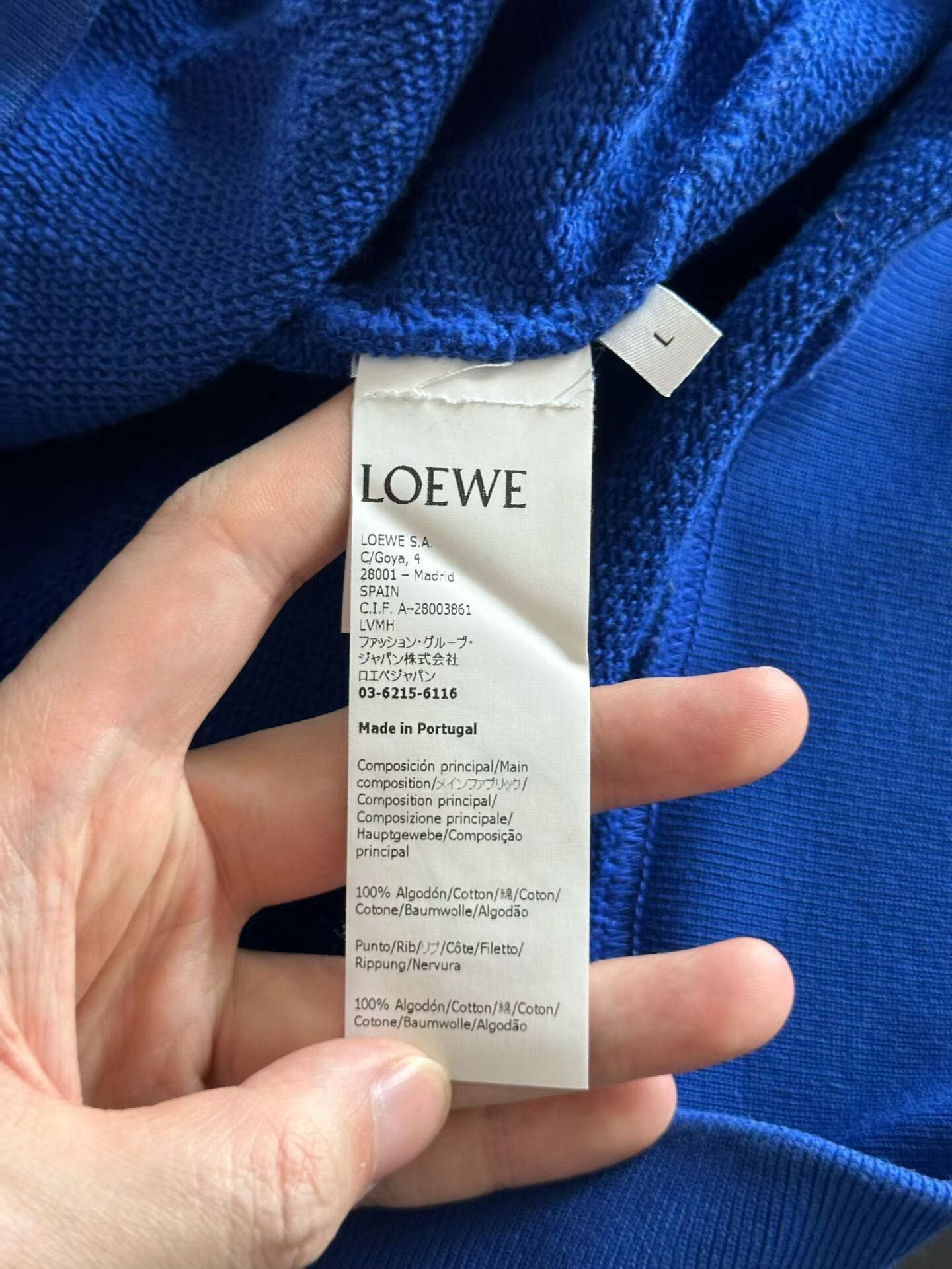 Loewe Loewe Blue Embroidered Sweatshirt Size US L / EU 52-54 / 3 - 4 Thumbnail
