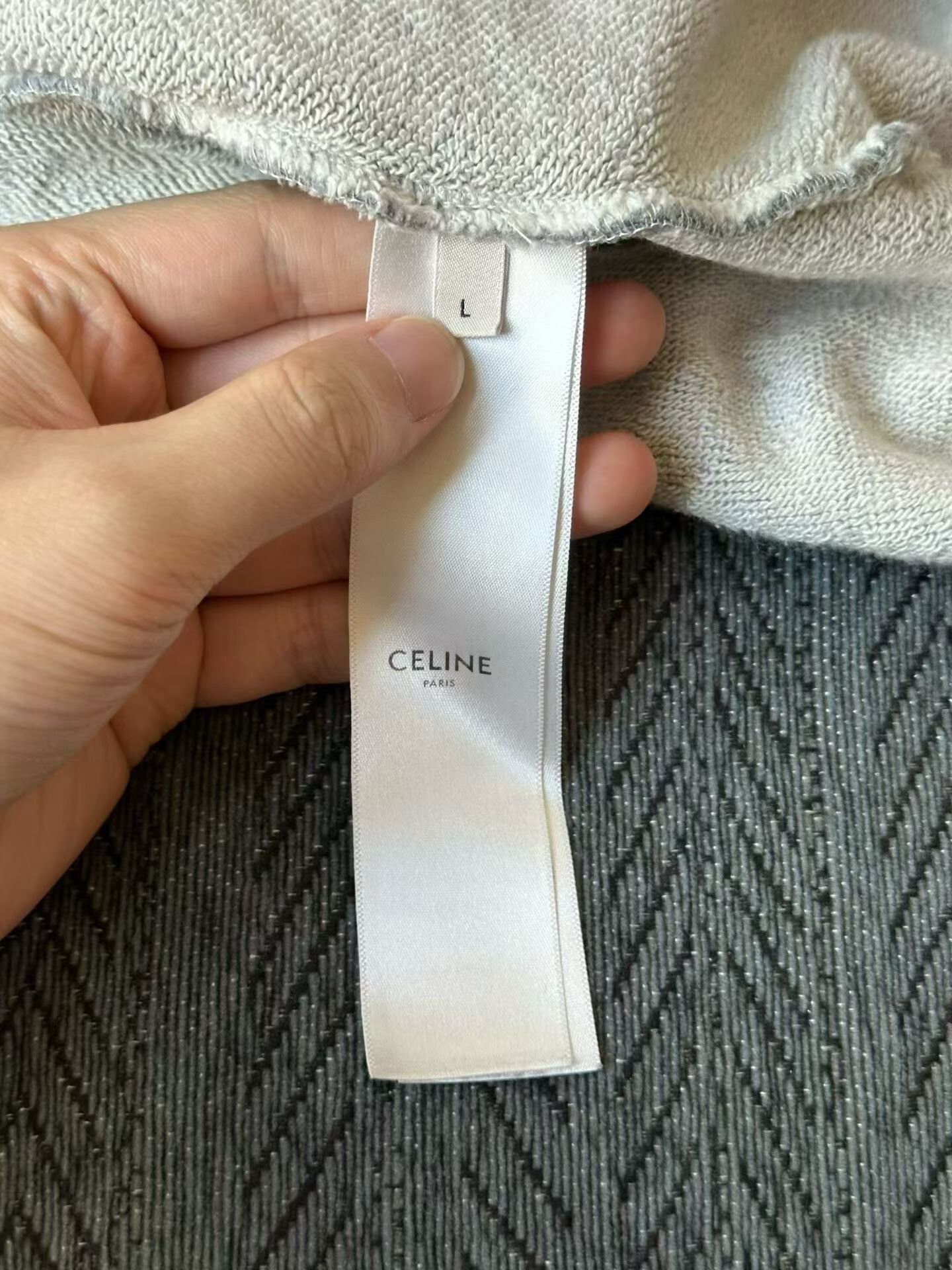 Celine Celine Gray Drawstring Hoodie Size US L / EU 52-54 / 3 - 4 Thumbnail
