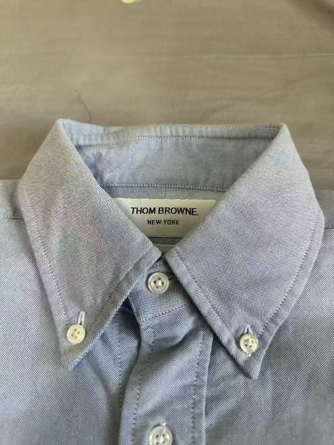 Thom Browne Thom Browne Blue Sleeve Badge Shirt Size US S / EU 44-46 / 1 - 4 Thumbnail