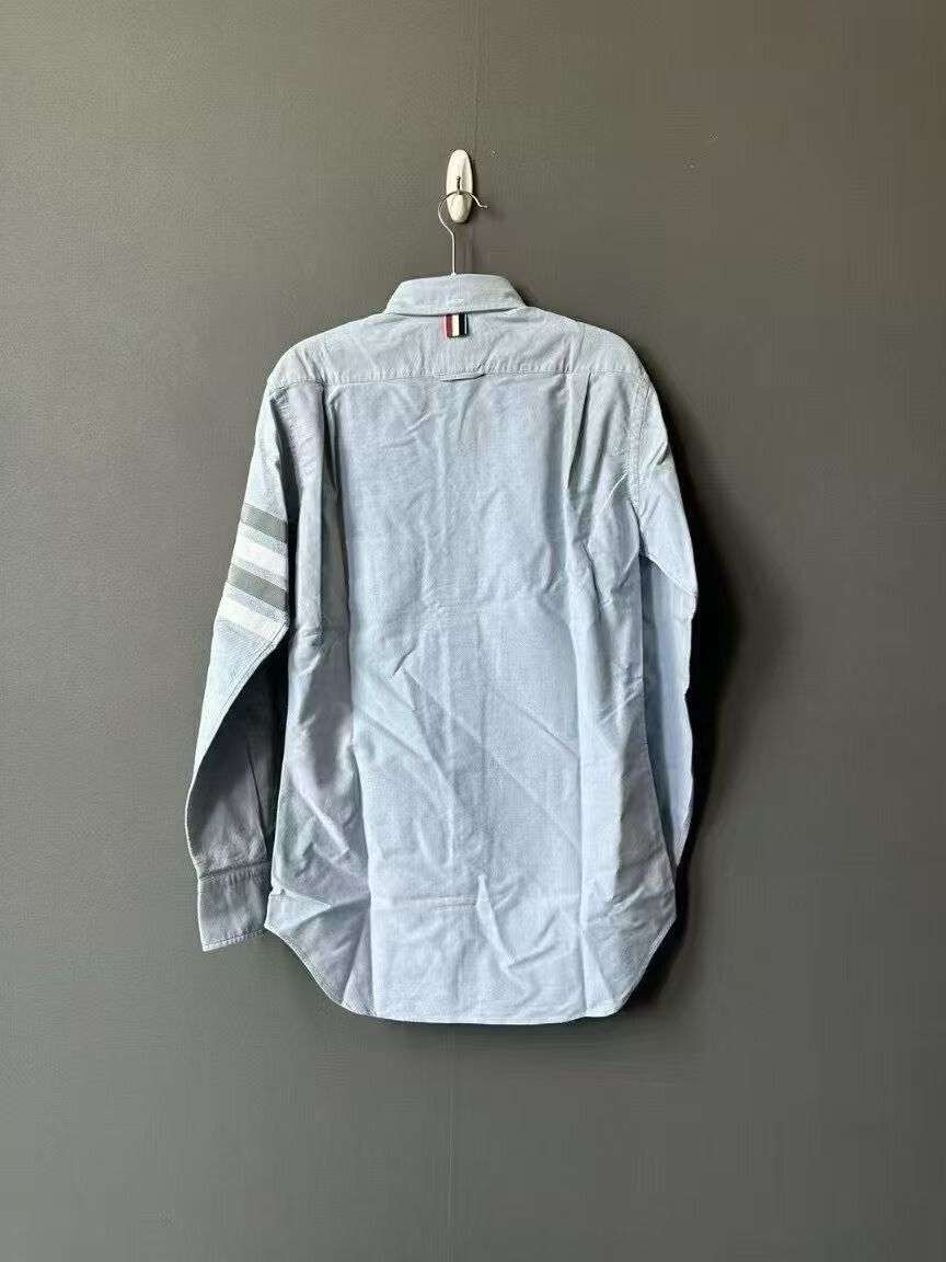 Thom Browne Thom Browne Blue Sleeve Badge Shirt Size US S / EU 44-46 / 1 - 2 Thumbnail