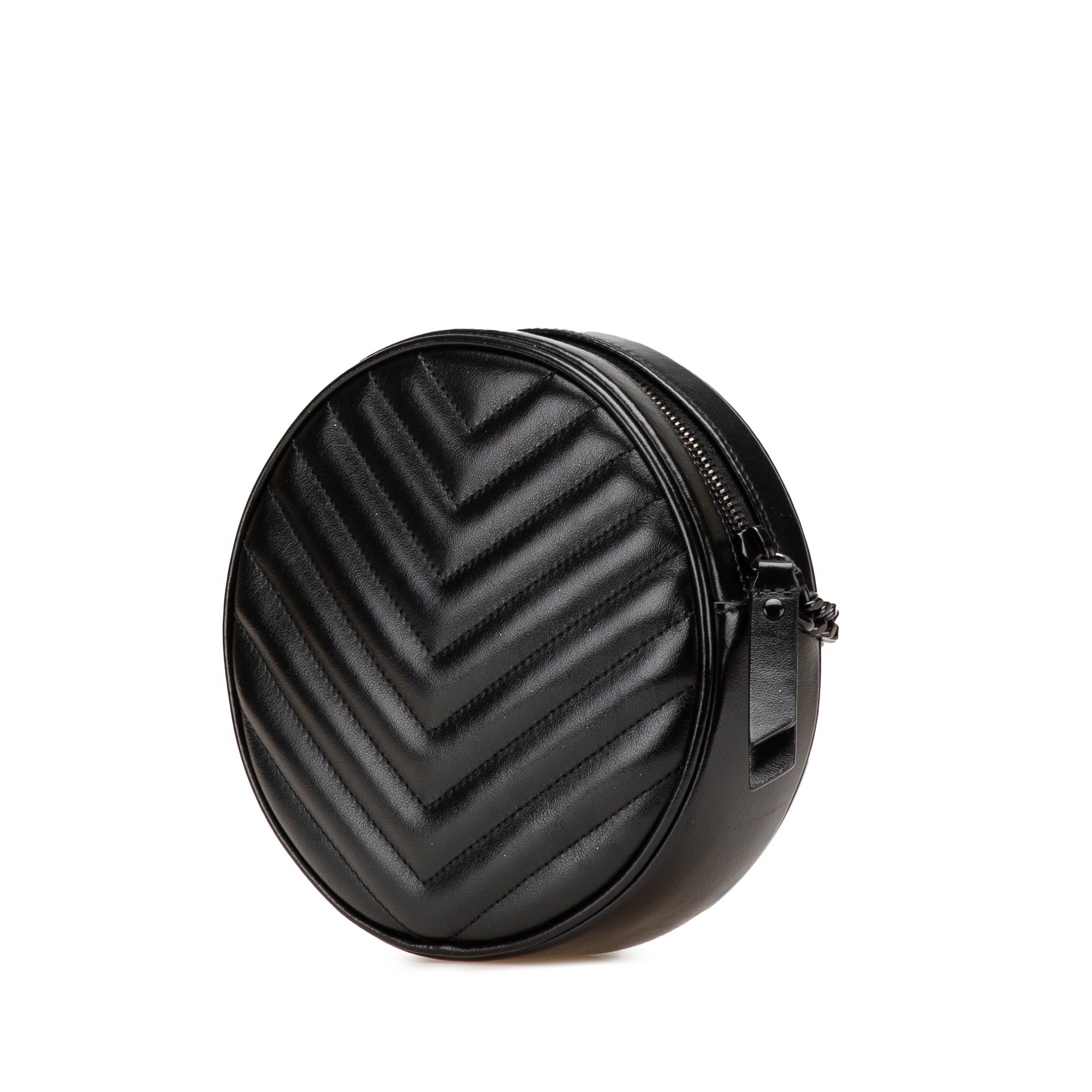 Saint Laurent Paris Chevron Calfskin Round Vinyle Camera Bag Size ONE SIZE - 2 Thumbnail