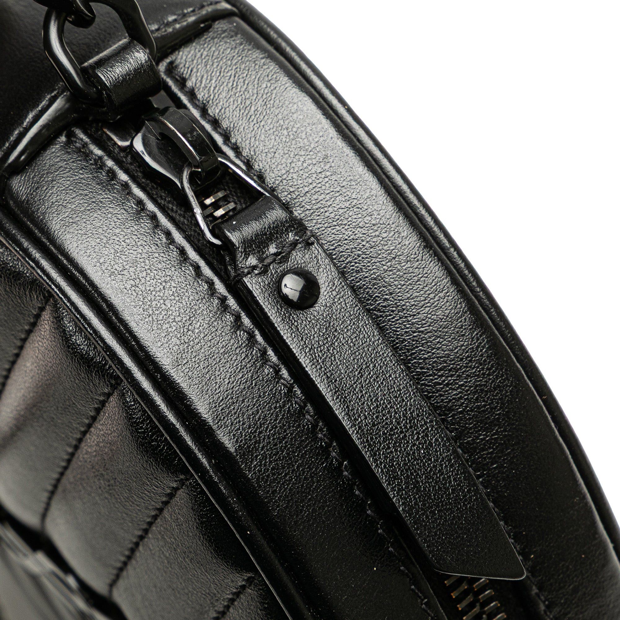 Saint Laurent Paris Chevron Calfskin Round Vinyle Camera Bag Size ONE SIZE - 8 Thumbnail