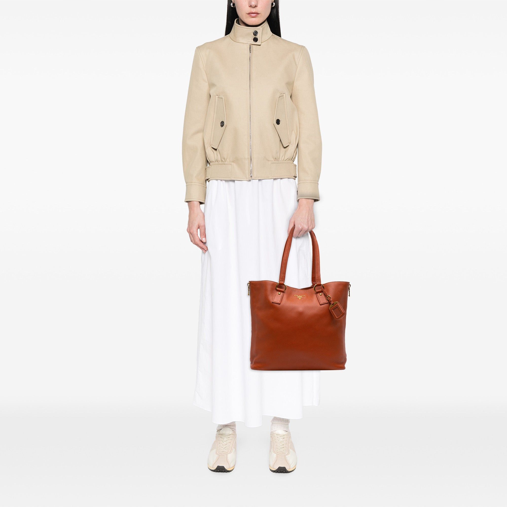 Prada Vitello Daino Side Zip Shopper Tote Size ONE SIZE - 11 Thumbnail