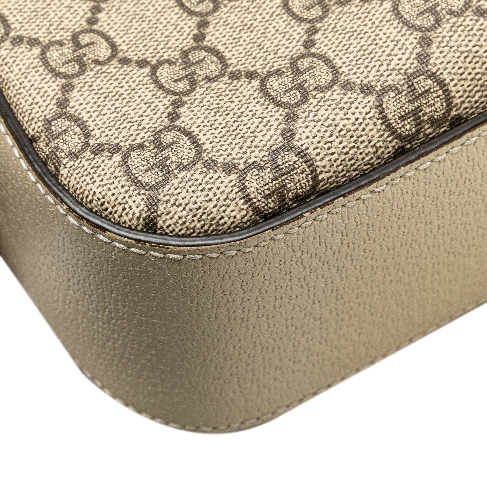 Gucci Small GG Supreme Textured Calfskin Web Ophidia Camera Bag Size ONE SIZE - 8 Thumbnail