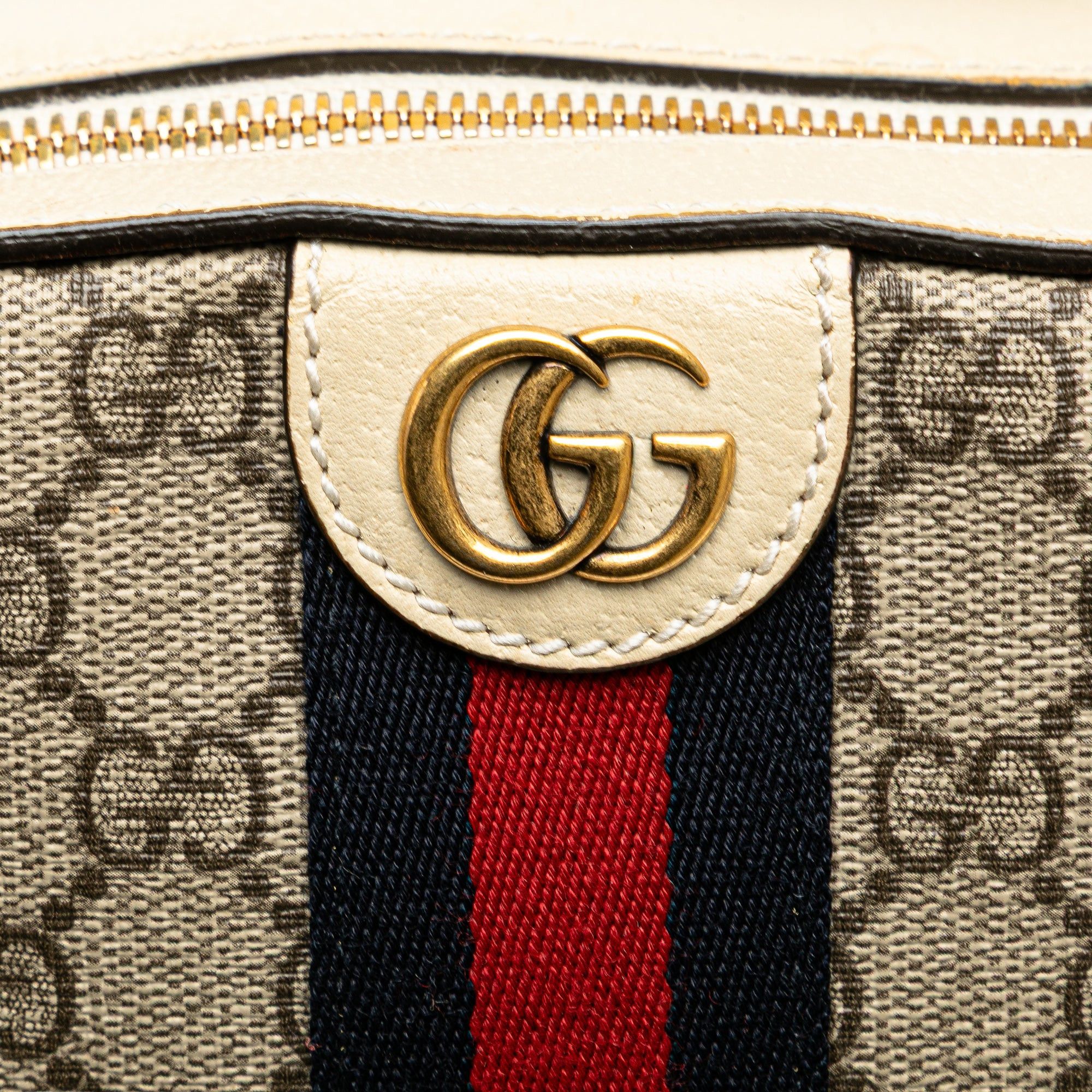 Gucci Small GG Supreme Textured Calfskin Web Ophidia Camera Bag Size ONE SIZE - 11 Thumbnail