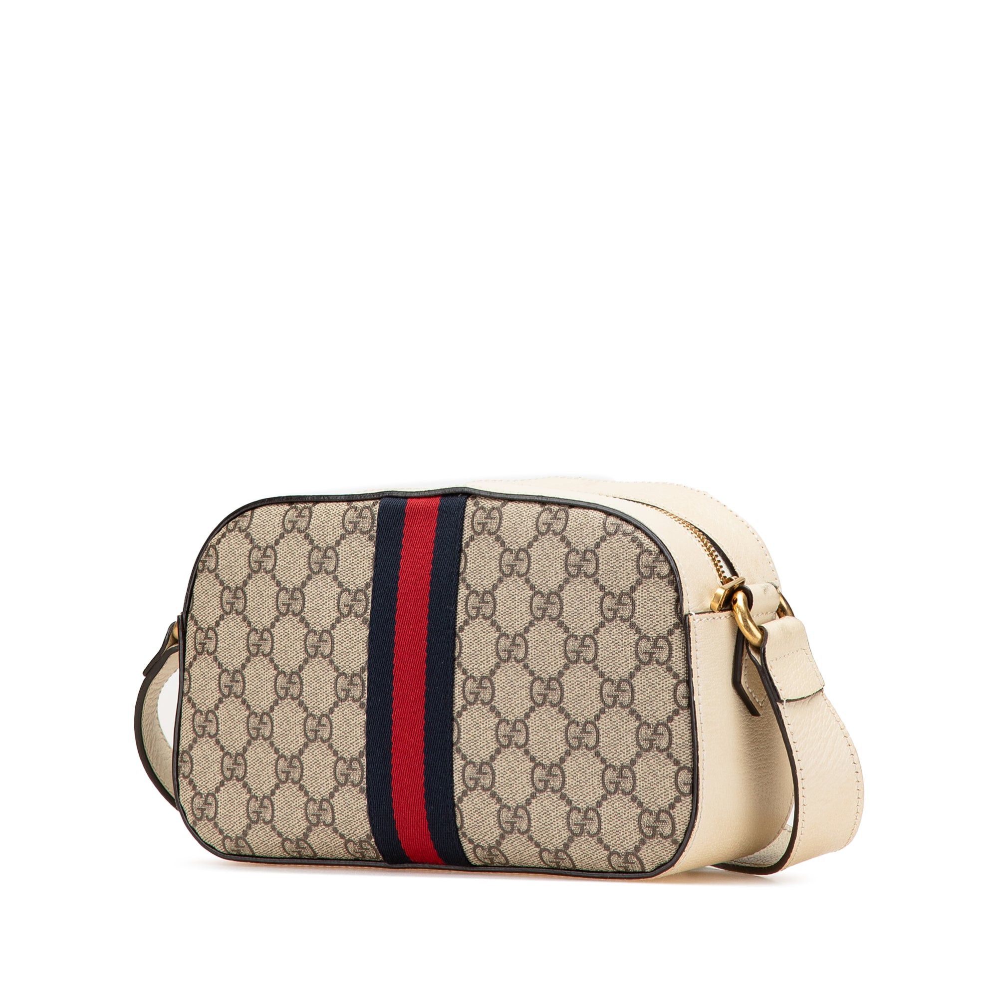 Gucci Small GG Supreme Textured Calfskin Web Ophidia Camera Bag Size ONE SIZE - 2 Thumbnail