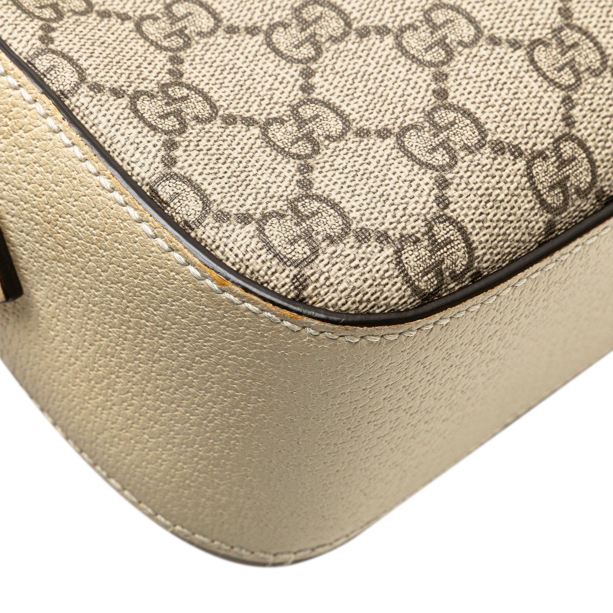 Gucci Small GG Supreme Textured Calfskin Web Ophidia Camera Bag Size ONE SIZE - 9 Thumbnail