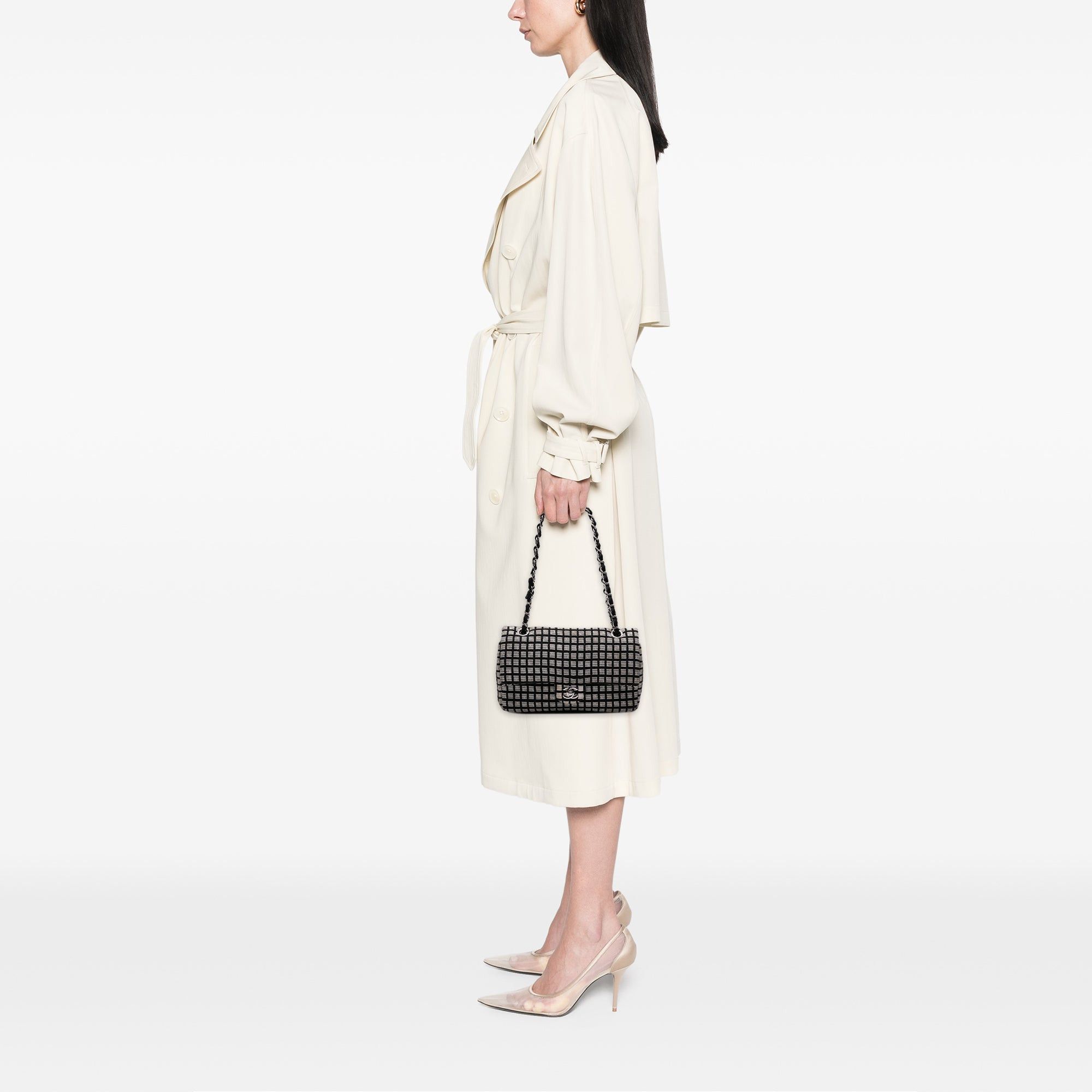 Chanel Medium Classic Ribbon Tweed Double Flap Size ONE SIZE - 11 Thumbnail