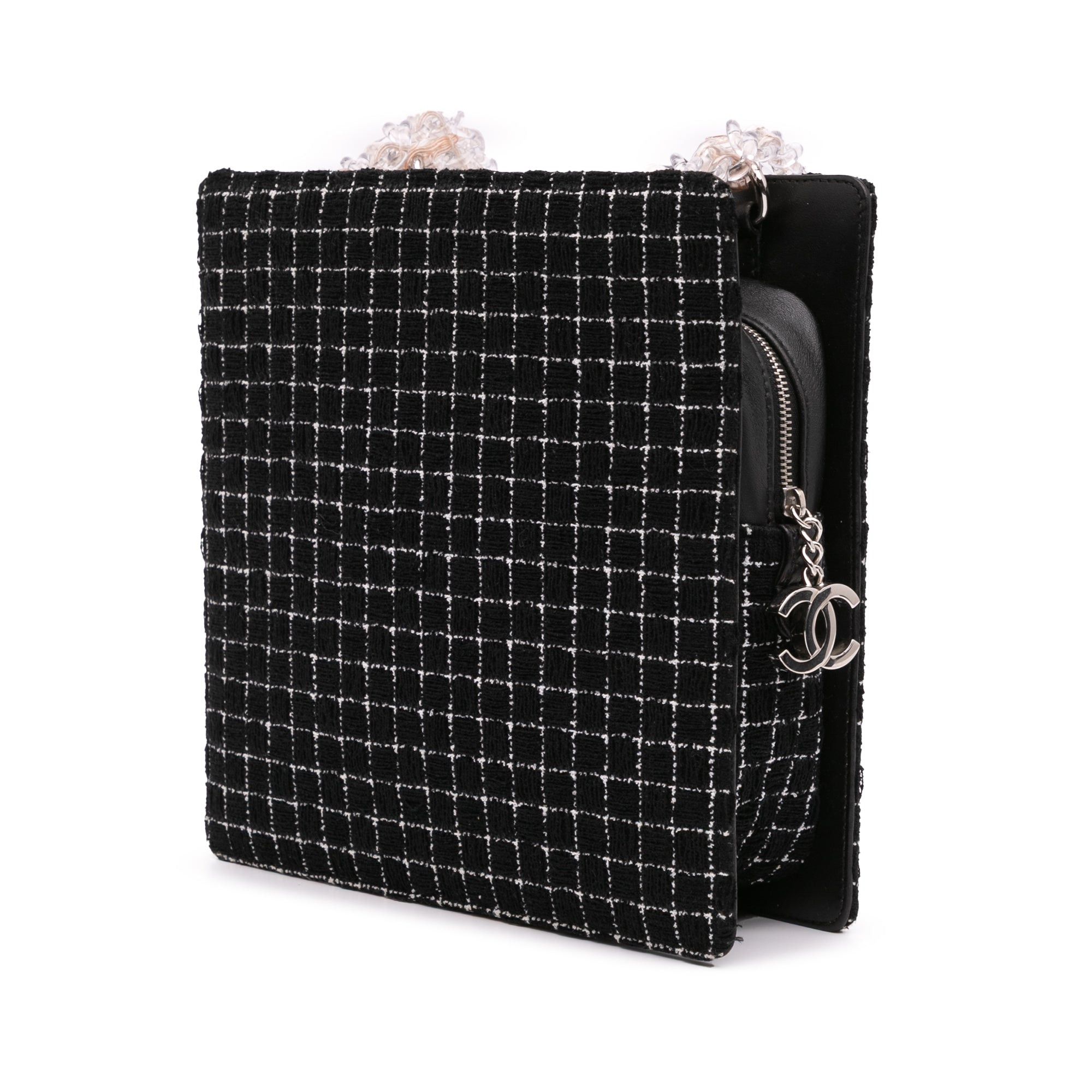 Chanel Tweed and Resin Zipped Chain Shopping Bag Size ONE SIZE - 2 Thumbnail