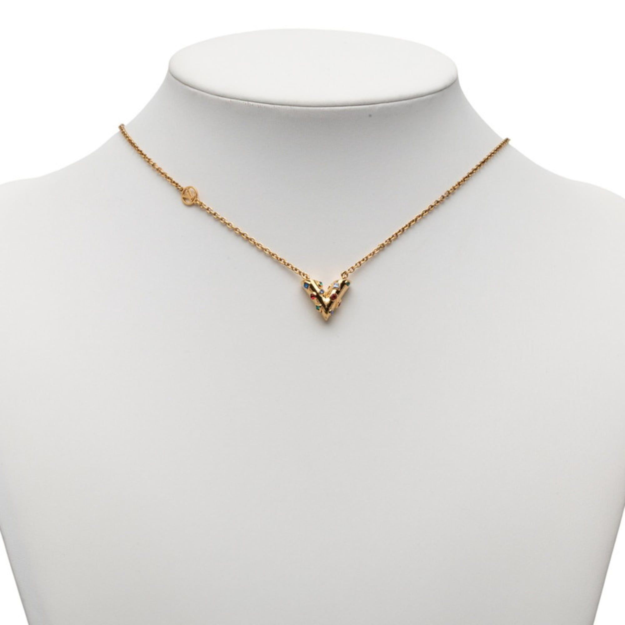 Louis Vuitton Louis Vuitton Collier Essential V Planet Pendant Necklace M68920 Gold Plated Rhinestone Women's LOUIS VUITTON Size ONE SIZE - 8 Thumbnail