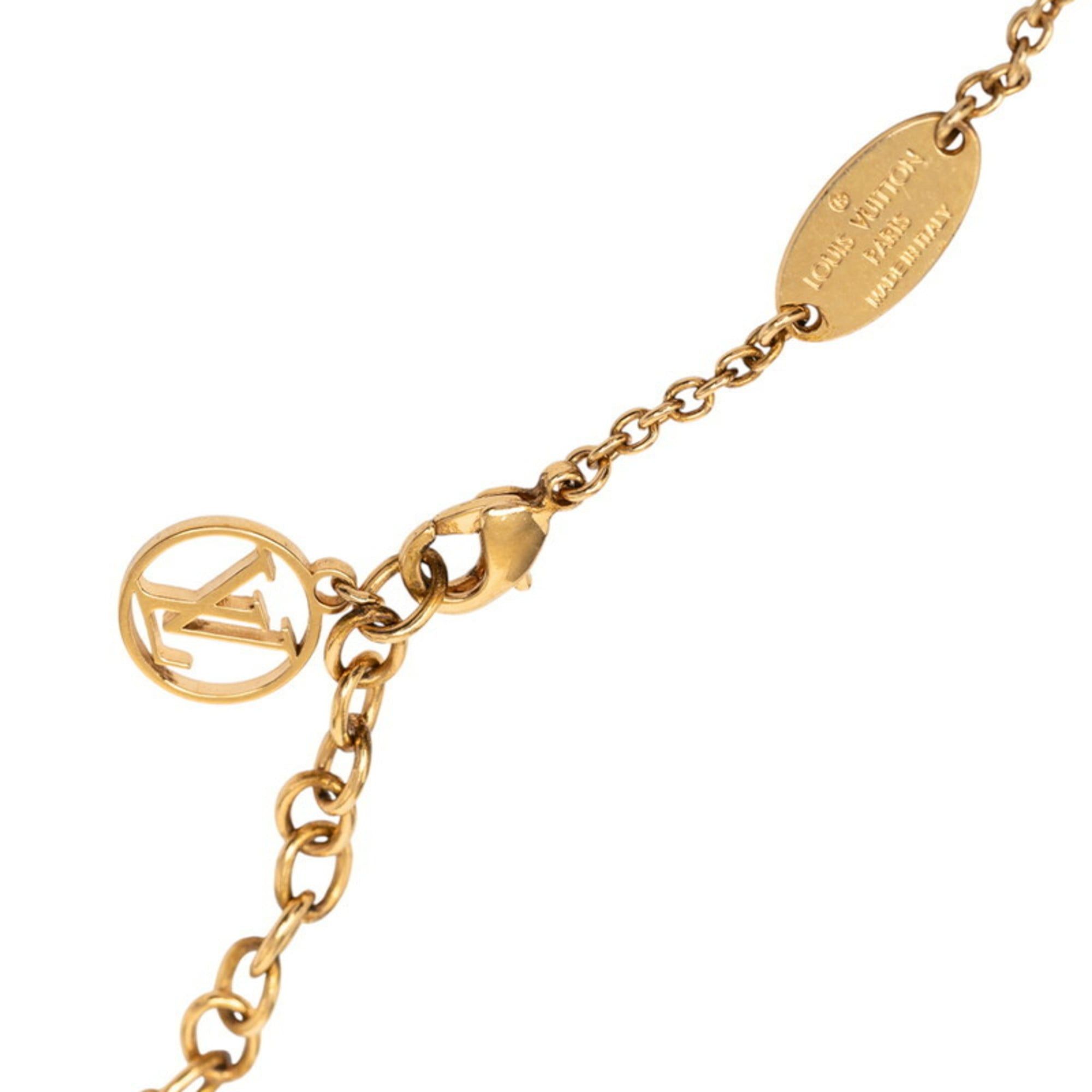 Louis Vuitton Louis Vuitton Collier Essential V Planet Pendant Necklace M68920 Gold Plated Rhinestone Women's LOUIS VUITTON Size ONE SIZE - 4 Thumbnail