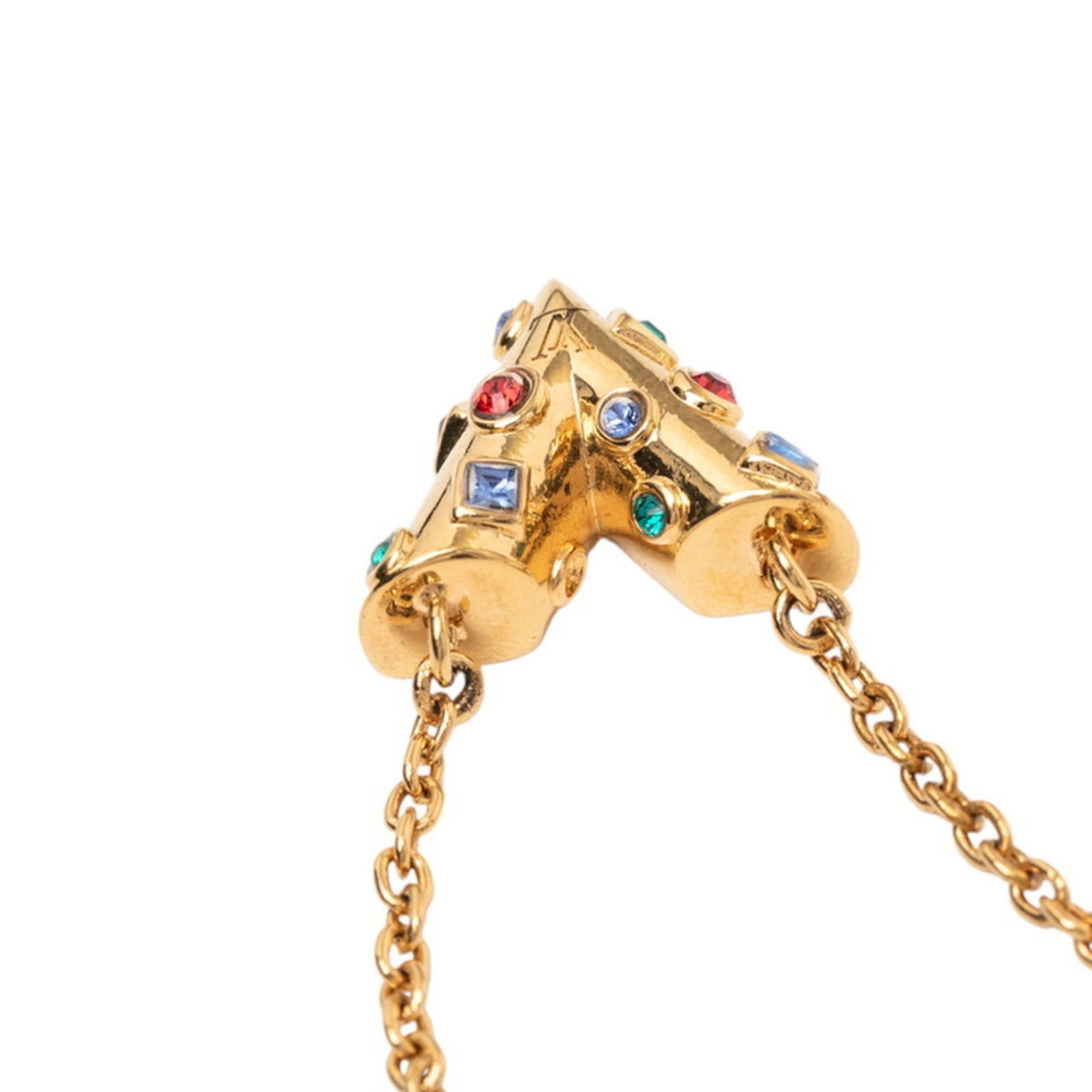 Louis Vuitton Louis Vuitton Collier Essential V Planet Pendant Necklace M68920 Gold Plated Rhinestone Women's LOUIS VUITTON Size ONE SIZE - 3 Thumbnail