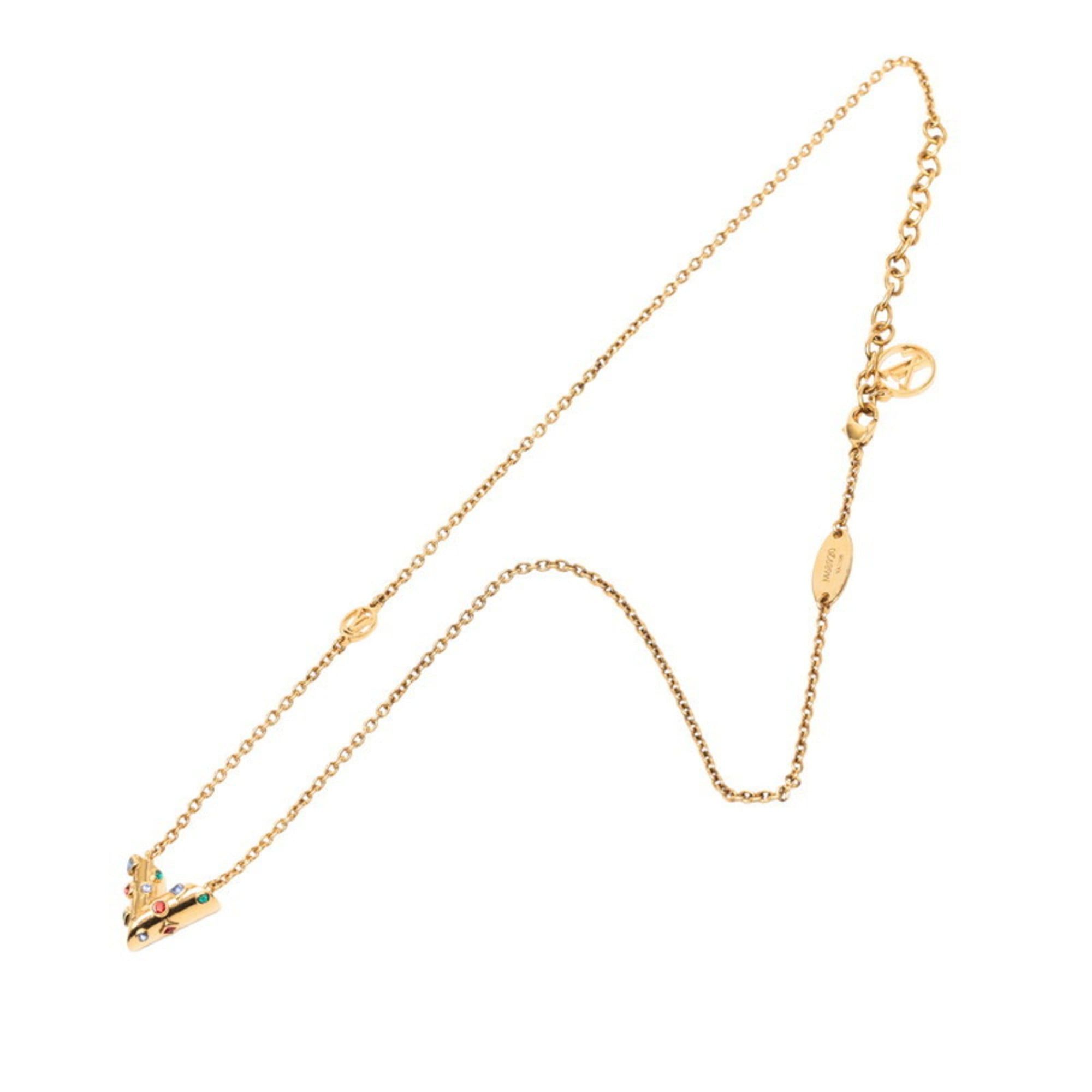 Louis Vuitton Louis Vuitton Collier Essential V Planet Pendant Necklace M68920 Gold Plated Rhinestone Women's LOUIS VUITTON Size ONE SIZE - 5 Thumbnail