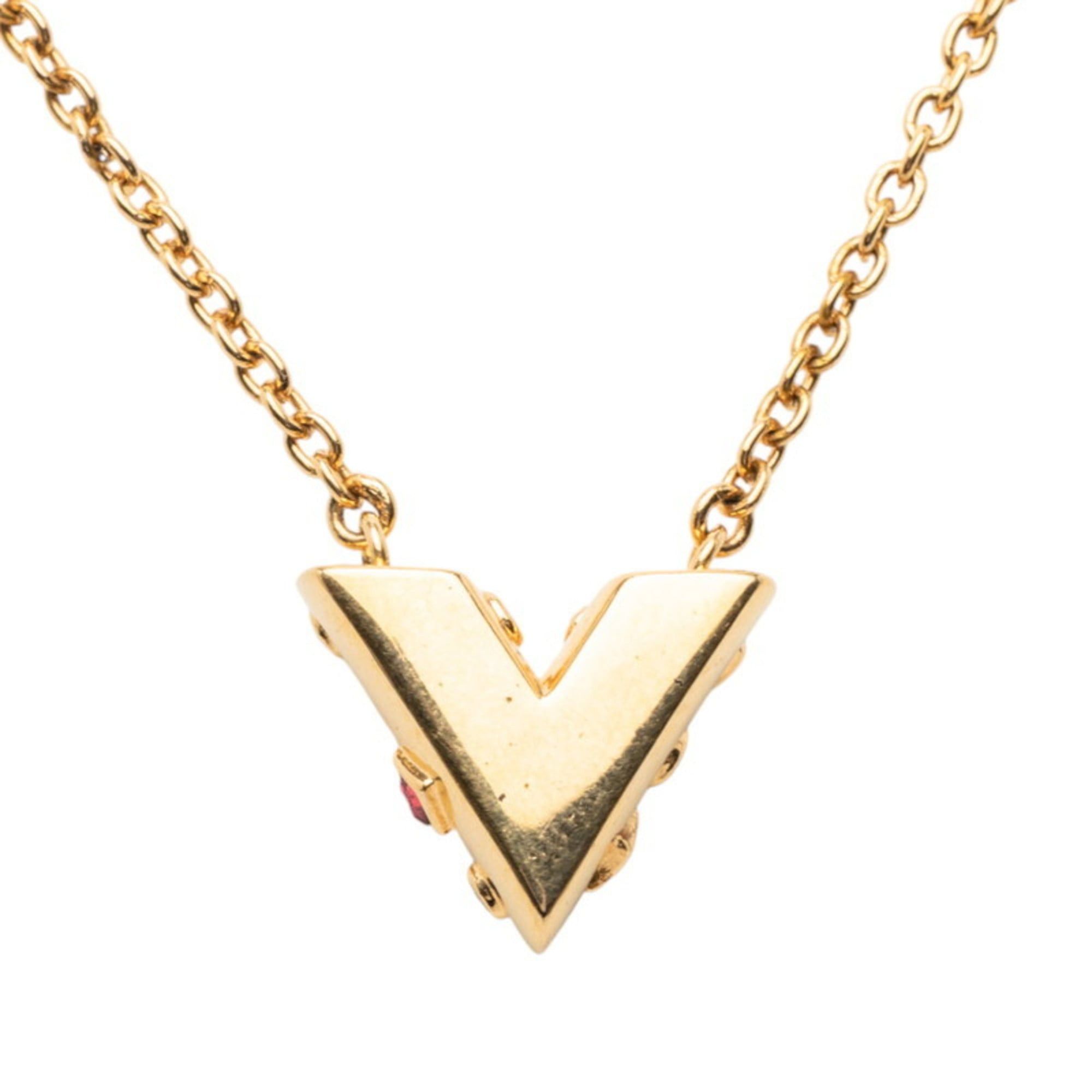 Louis Vuitton Louis Vuitton Collier Essential V Planet Pendant Necklace M68920 Gold Plated Rhinestone Women's LOUIS VUITTON Size ONE SIZE - 2 Thumbnail