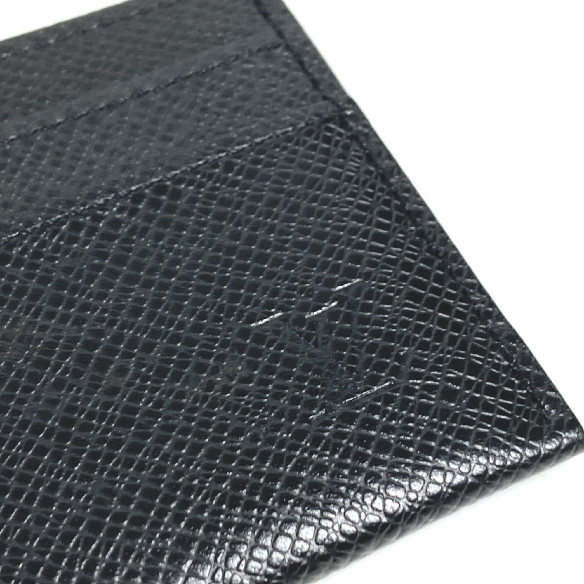 Louis Vuitton LOUIS VUITTON M32730 Taiga Porte Carte Double Business Card Case/Pass Case in Leather, Black, for Men and Women Size ONE SIZE - 8 Thumbnail