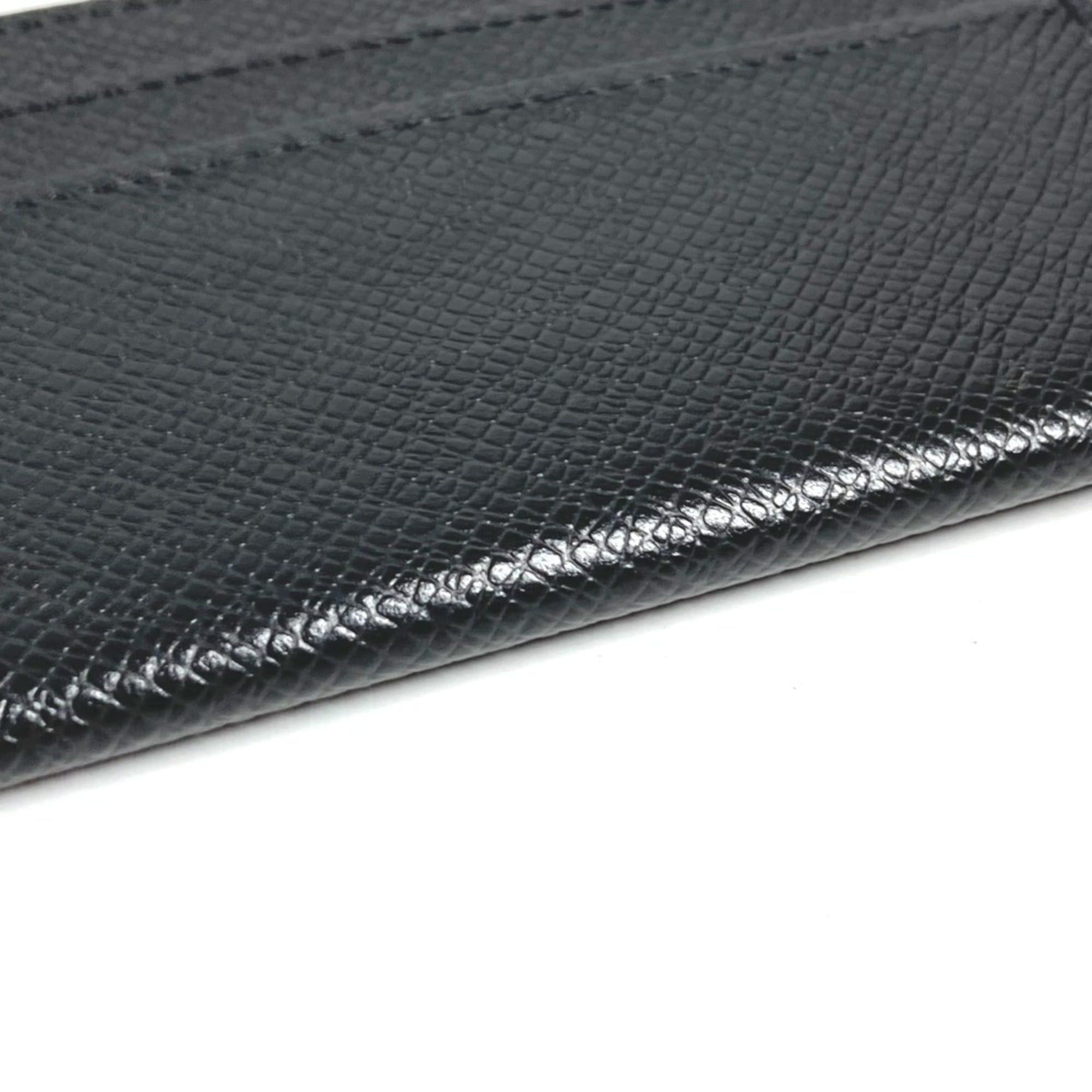 Louis Vuitton LOUIS VUITTON M32730 Taiga Porte Carte Double Business Card Case/Pass Case in Leather, Black, for Men and Women Size ONE SIZE - 6 Thumbnail