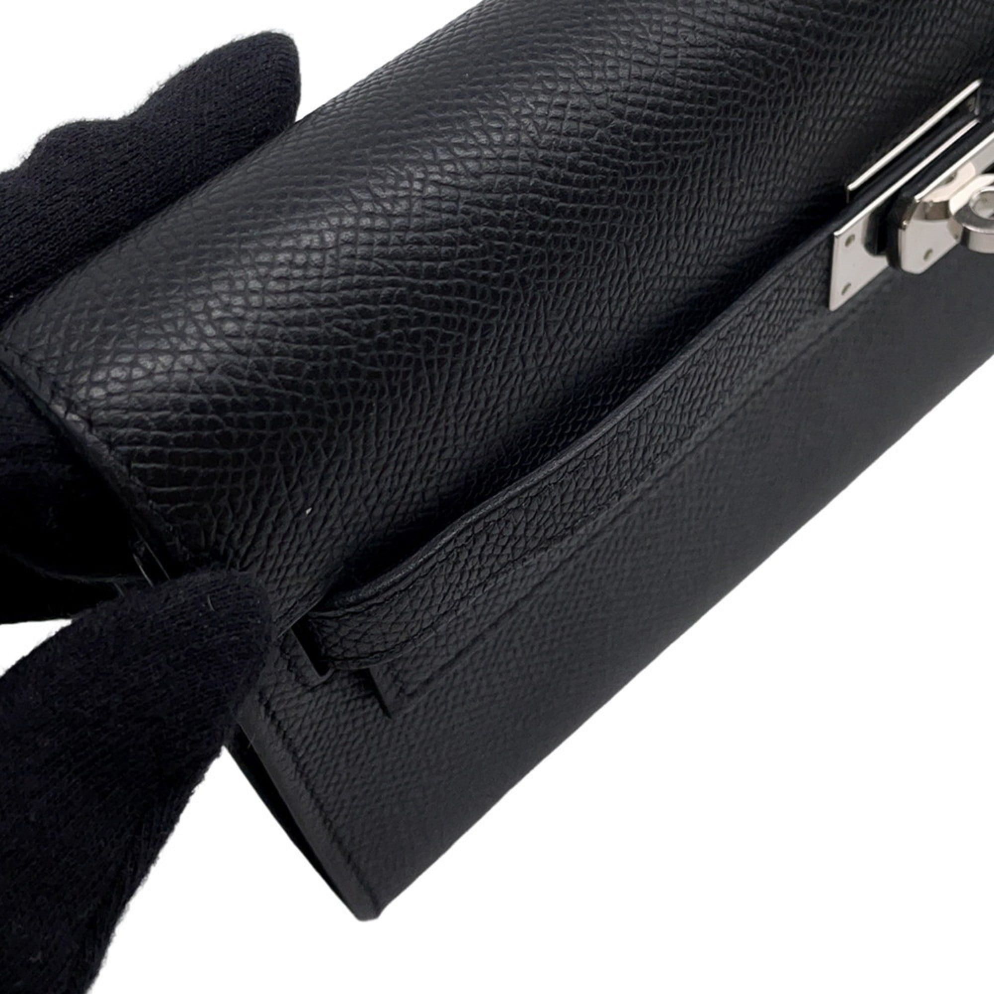 Hermès Kelly Wallet Long To-Go Black Epson K Stamp HERMES Shoulder WALLET