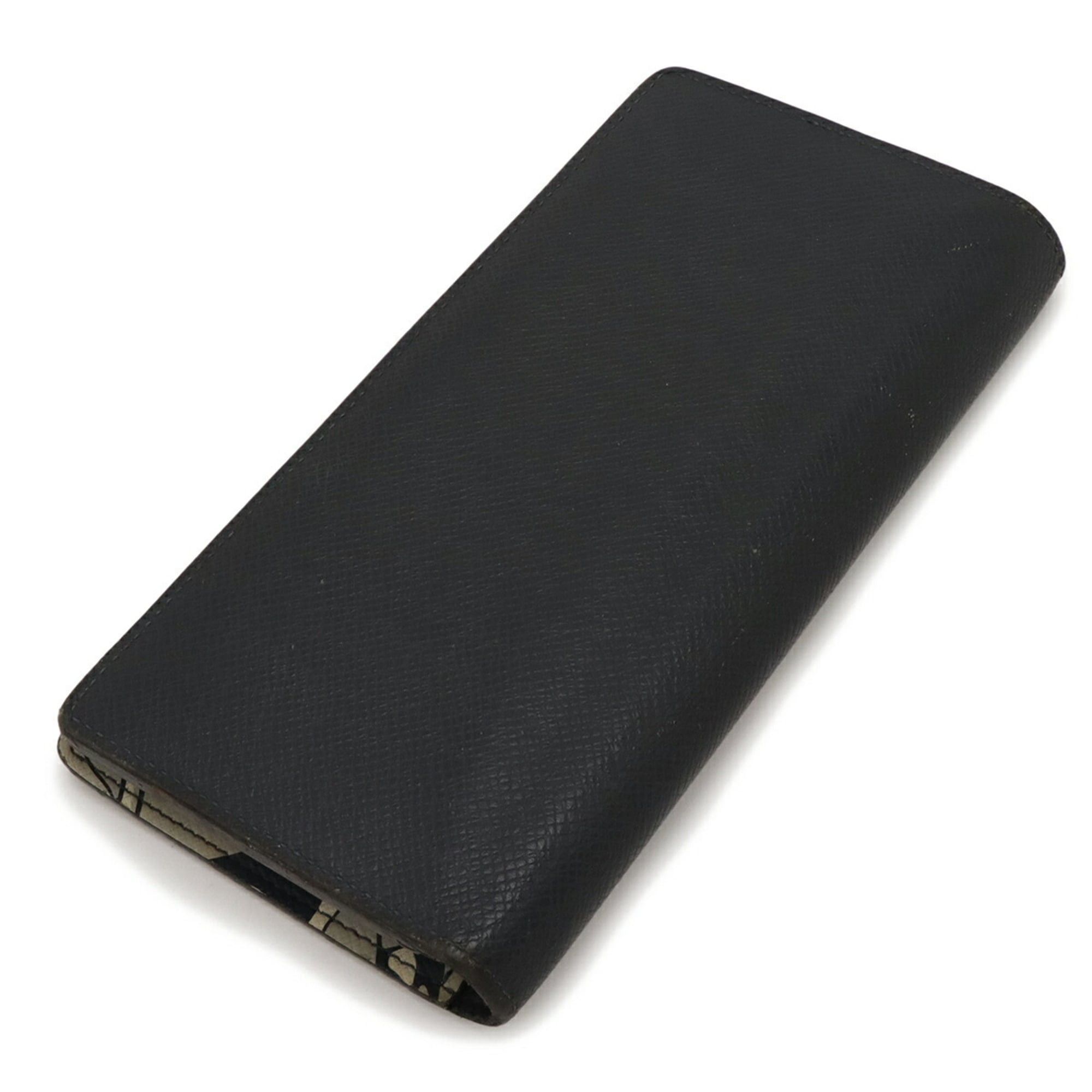 Louis Vuitton LOUIS VUITTON Taiga Portefeuille Brazza Hawaiian Print Bifold Long Wallet in Dark Navy (M30161) Size ONE SIZE - 3 Thumbnail