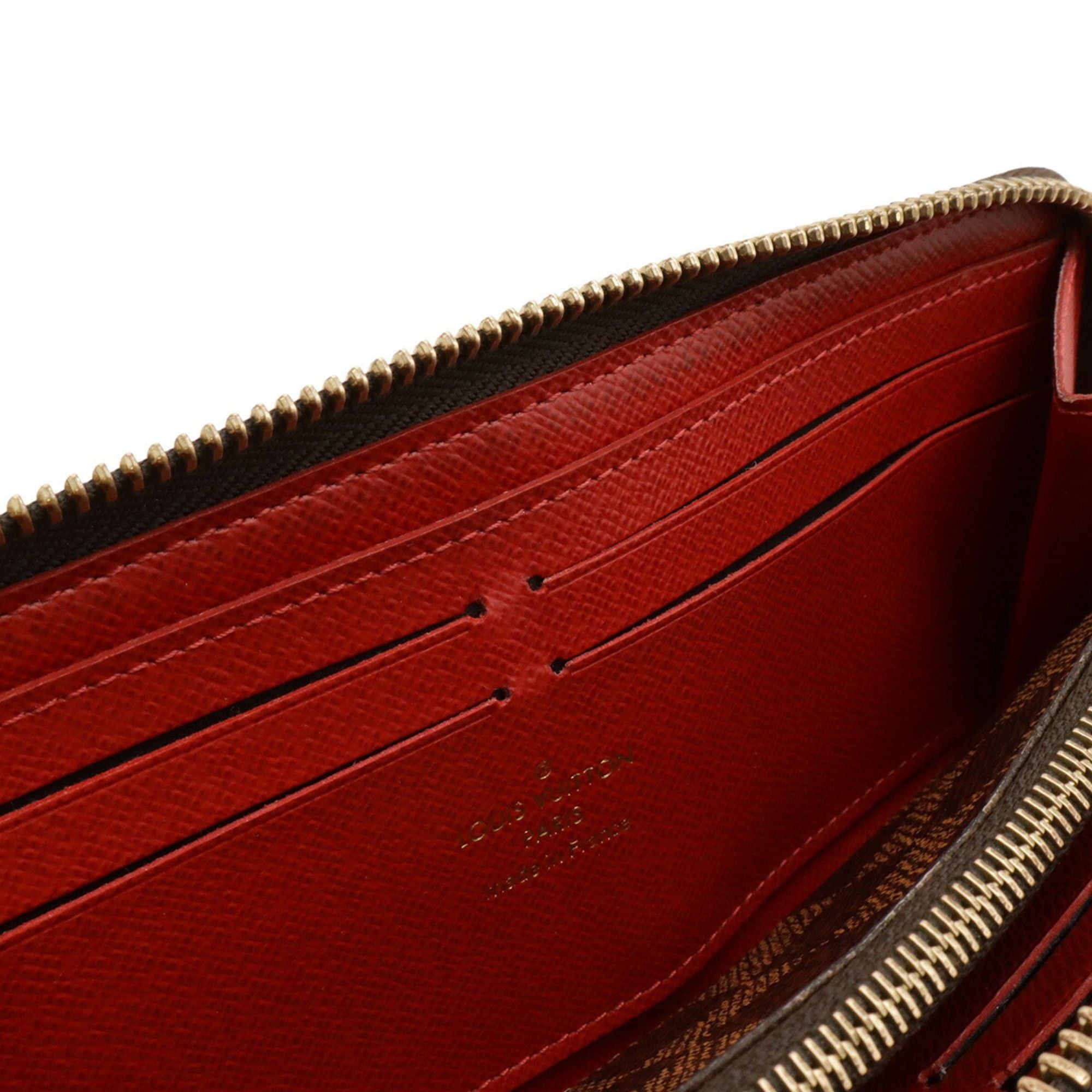 Louis Vuitton LOUIS VUITTON Damier Portefeuille Clemence Round Long Wallet, Cerise, Red, N60534 Size ONE SIZE - 9 Thumbnail