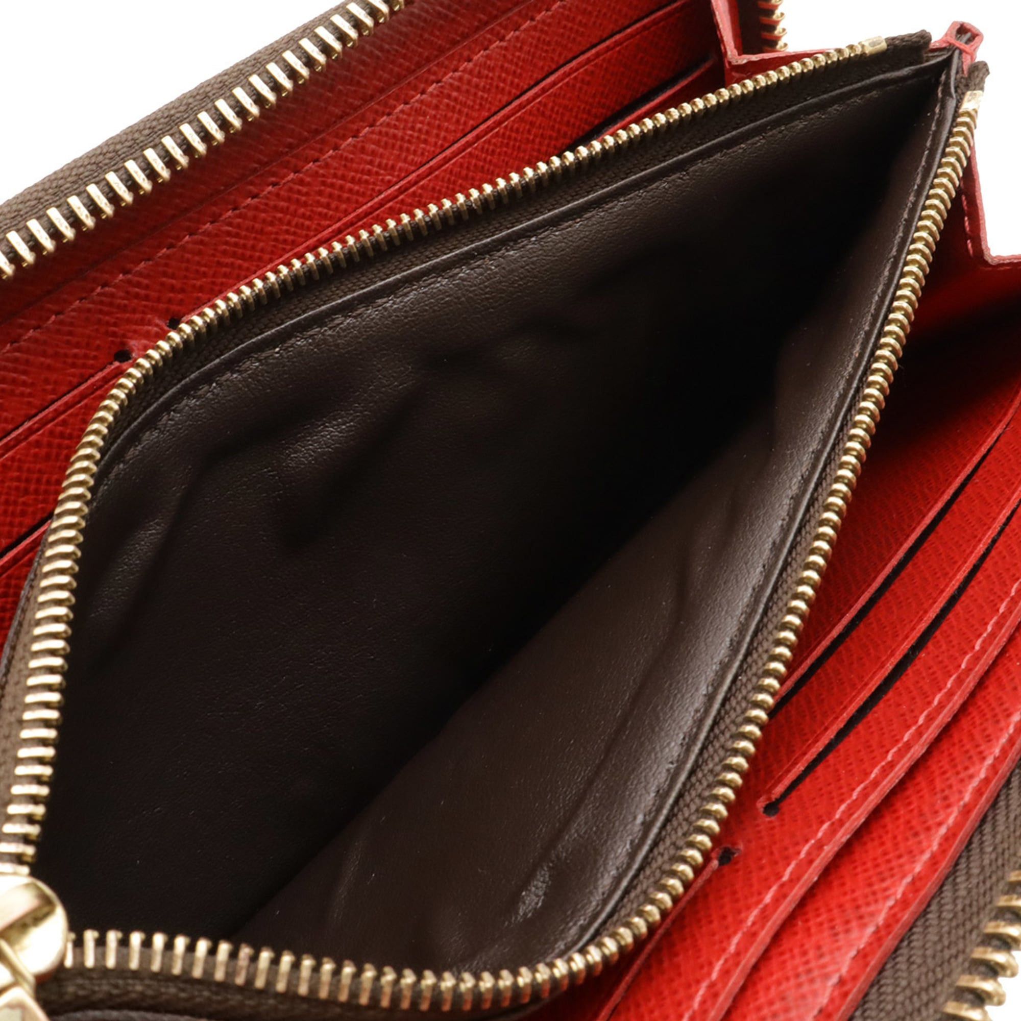 Louis Vuitton LOUIS VUITTON Damier Portefeuille Clemence Round Long Wallet, Cerise, Red, N60534 Size ONE SIZE - 8 Thumbnail