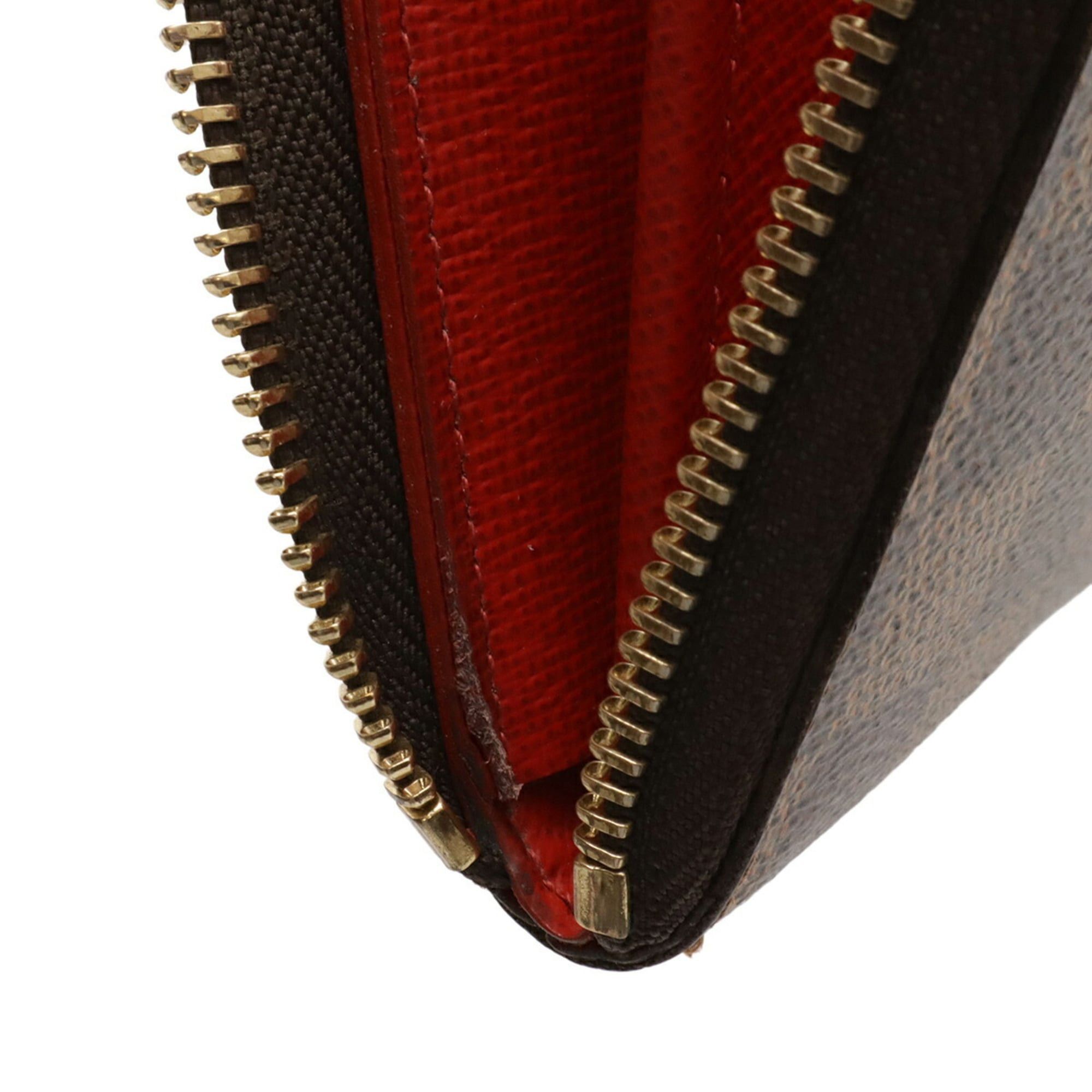 Louis Vuitton LOUIS VUITTON Damier Portefeuille Clemence Round Long Wallet, Cerise, Red, N60534 Size ONE SIZE - 10 Thumbnail