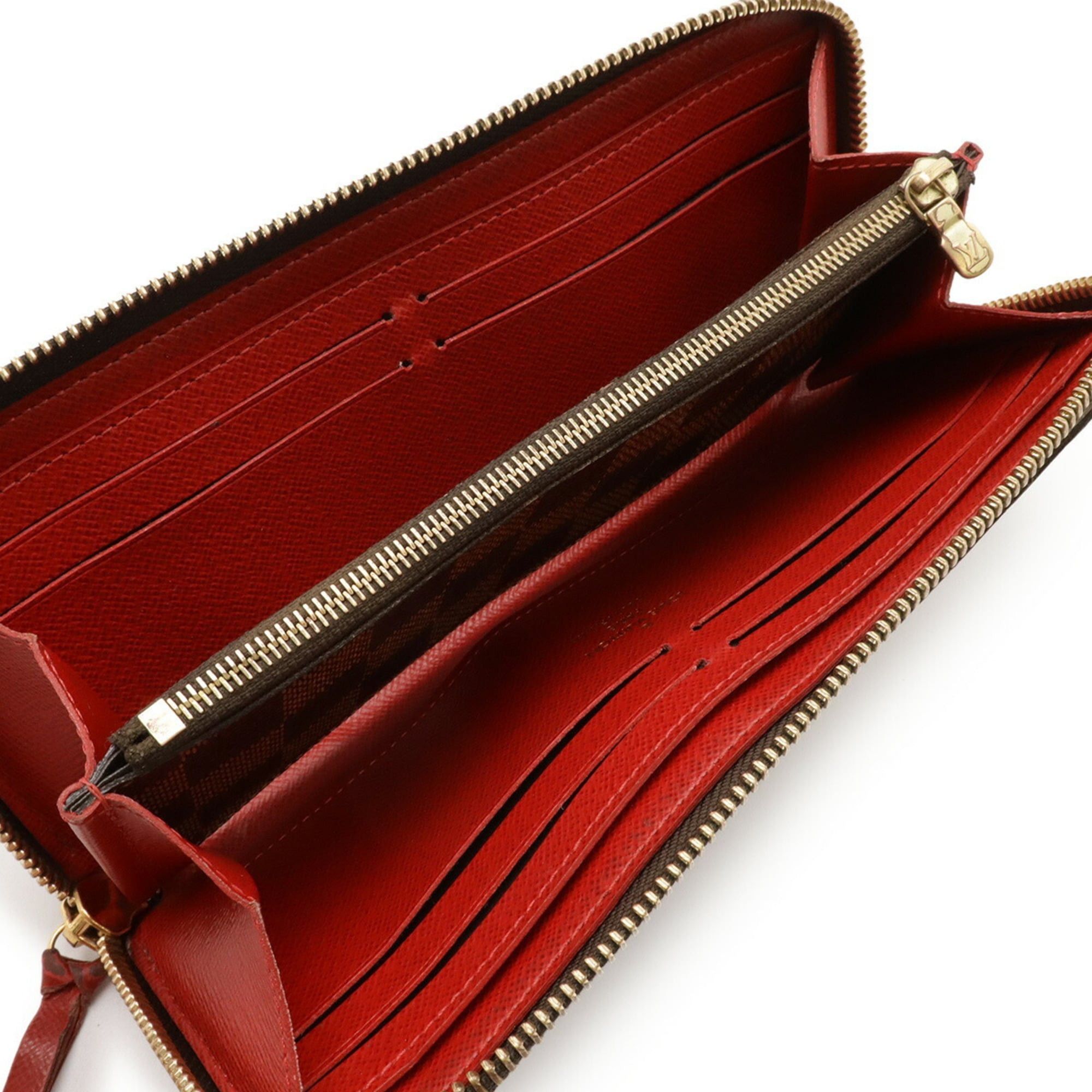 Louis Vuitton LOUIS VUITTON Damier Portefeuille Clemence Round Long Wallet, Cerise, Red, N60534 Size ONE SIZE - 6 Thumbnail