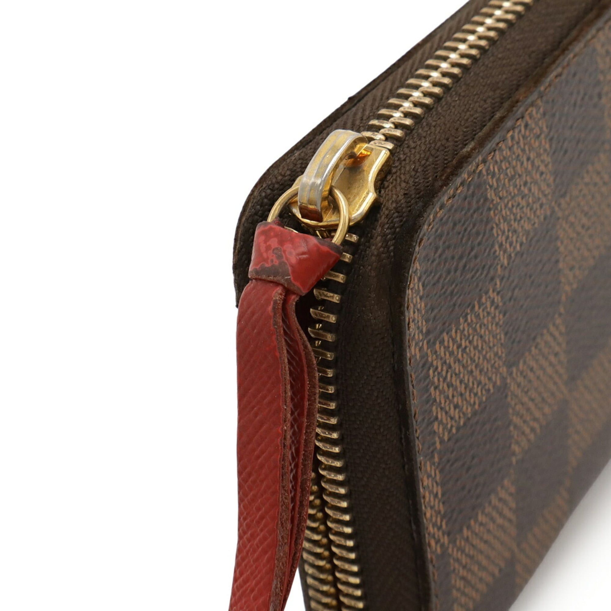 Louis Vuitton LOUIS VUITTON Damier Portefeuille Clemence Round Long Wallet, Cerise, Red, N60534 Size ONE SIZE - 5 Thumbnail