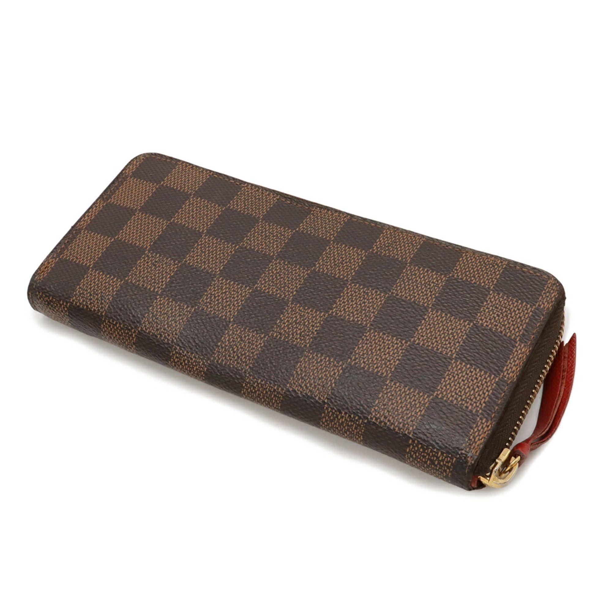 Louis Vuitton LOUIS VUITTON Damier Portefeuille Clemence Round Long Wallet, Cerise, Red, N60534 Size ONE SIZE - 3 Thumbnail