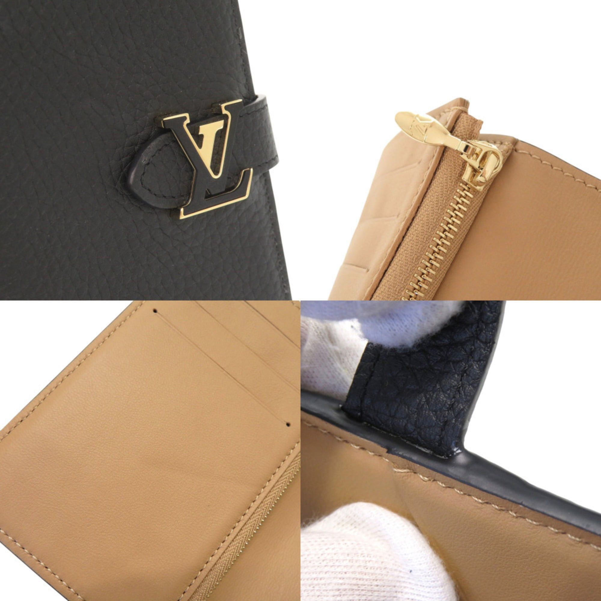 Louis Vuitton Unused Louis Vuitton LV Vertical Compact Wallet M81561 IC Taurillon Leather Noir Bifold Black 0400LOUIS VUITTON Size ONE SIZE - 10 Thumbnail