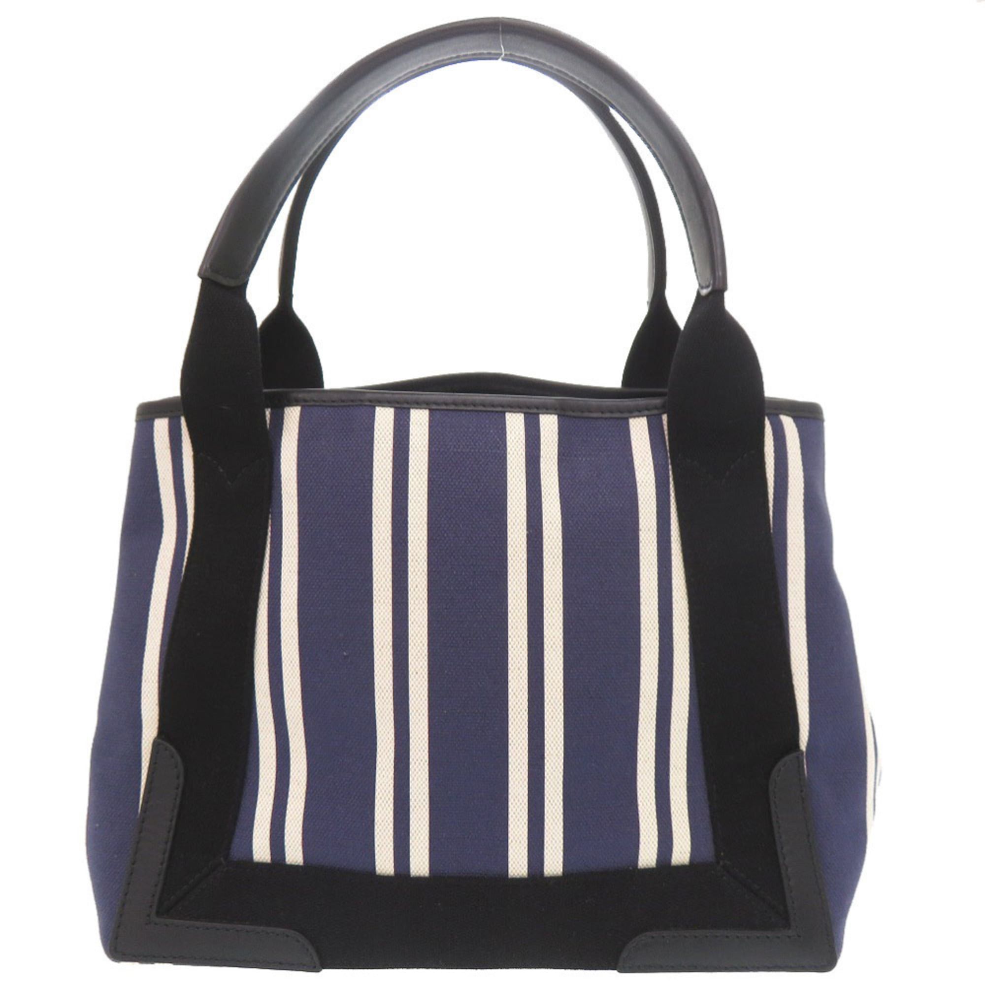 Balenciaga Excellent condition Balenciaga Navy Cabas canvas and leather tote bag/handbag 0737BALENCIAGA Size ONE SIZE - 3 Thumbnail