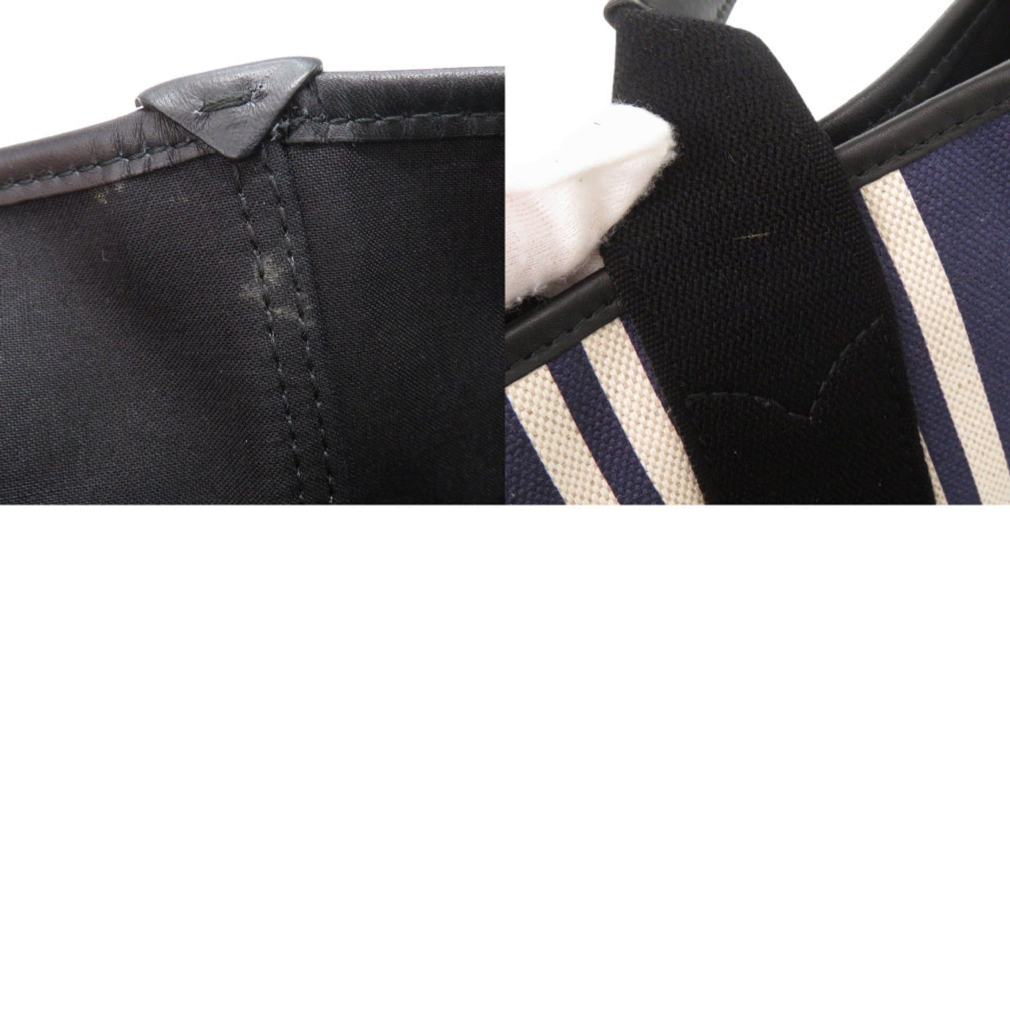 Balenciaga Excellent condition Balenciaga Navy Cabas canvas and leather tote bag/handbag 0737BALENCIAGA Size ONE SIZE - 10 Thumbnail